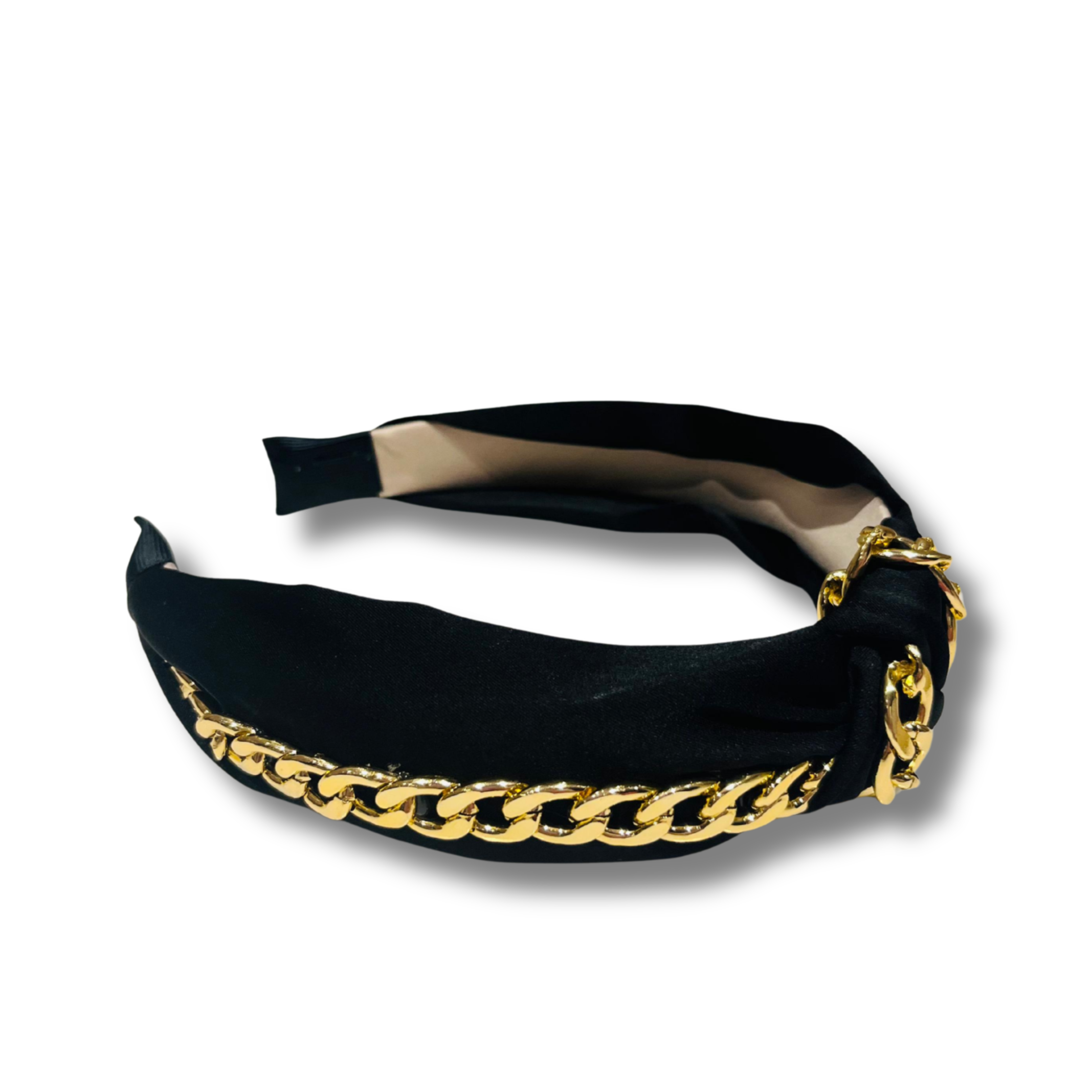 Black Chain of Charm Turban Hairband