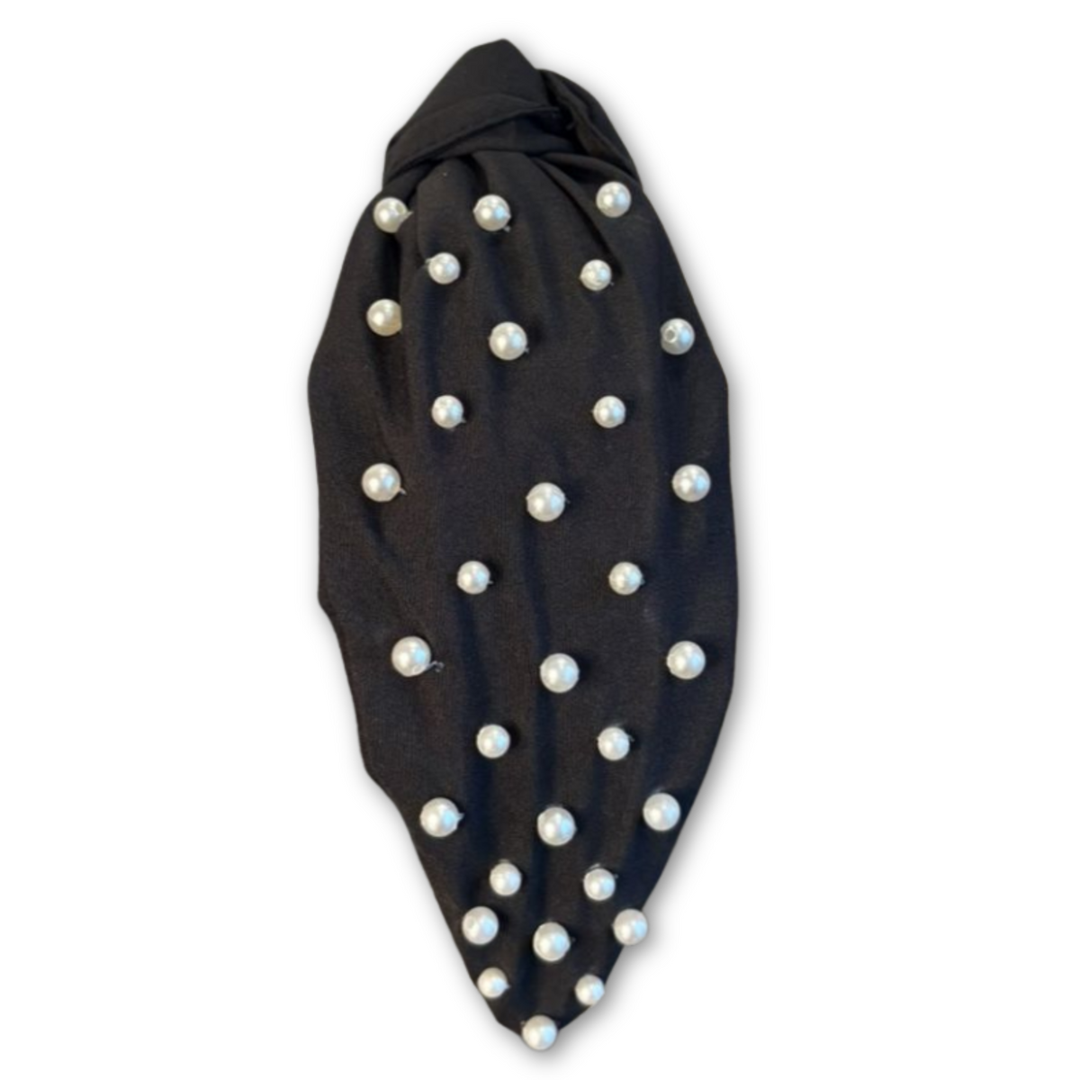 Pearl Gleam Black Turban Hairband