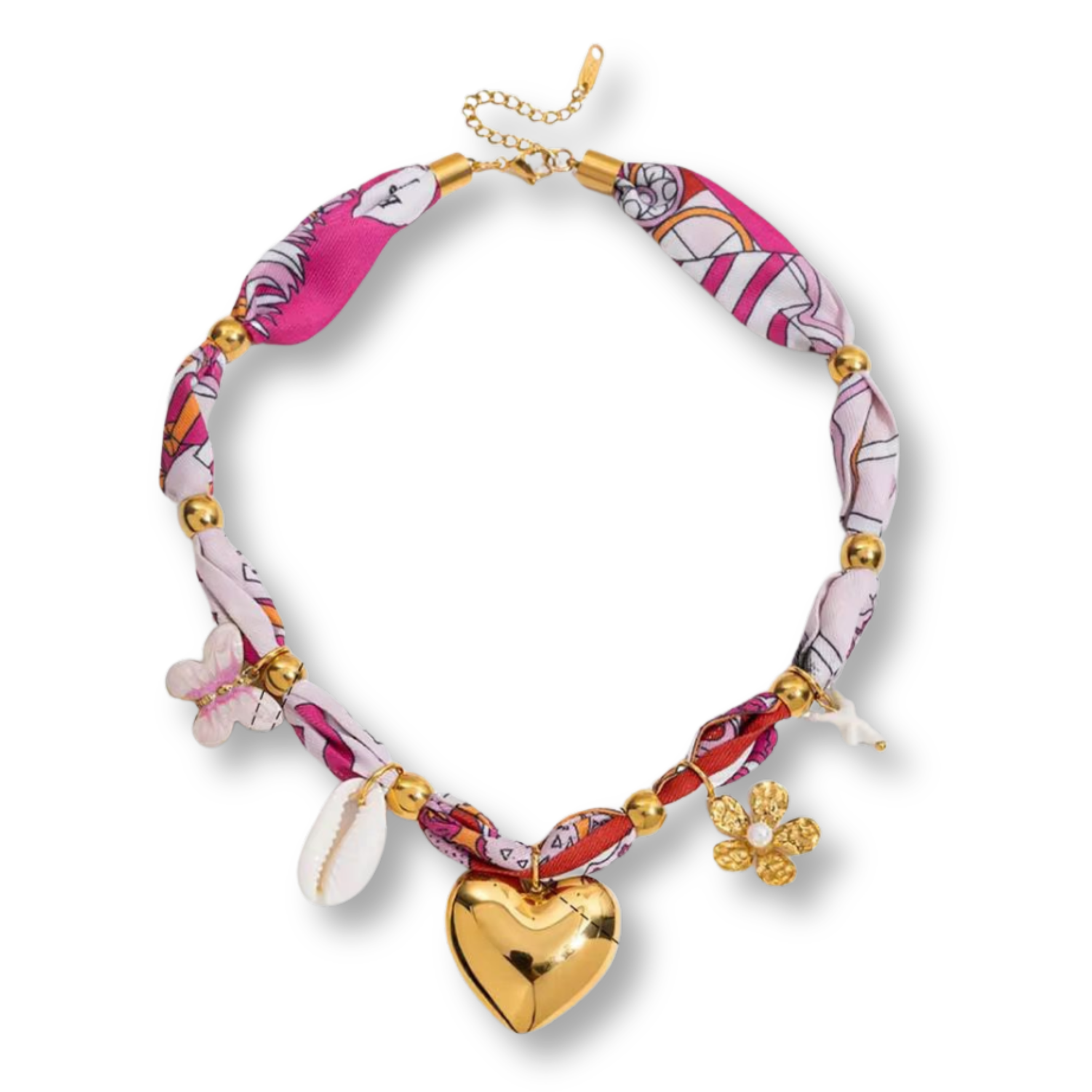 Golden Bloom Heart Necklace