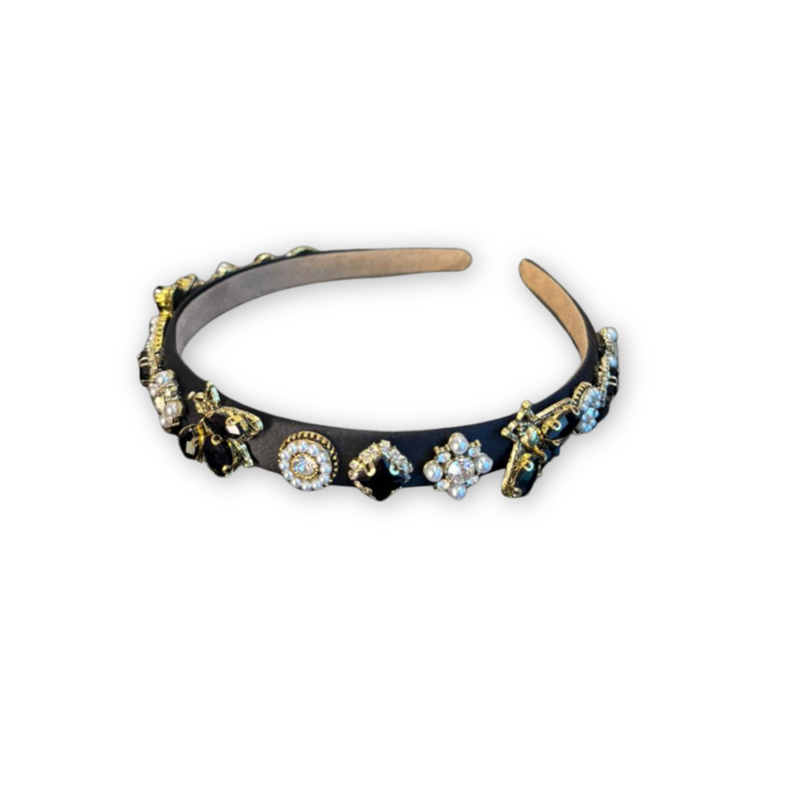 Black Jewel Charms Hairband