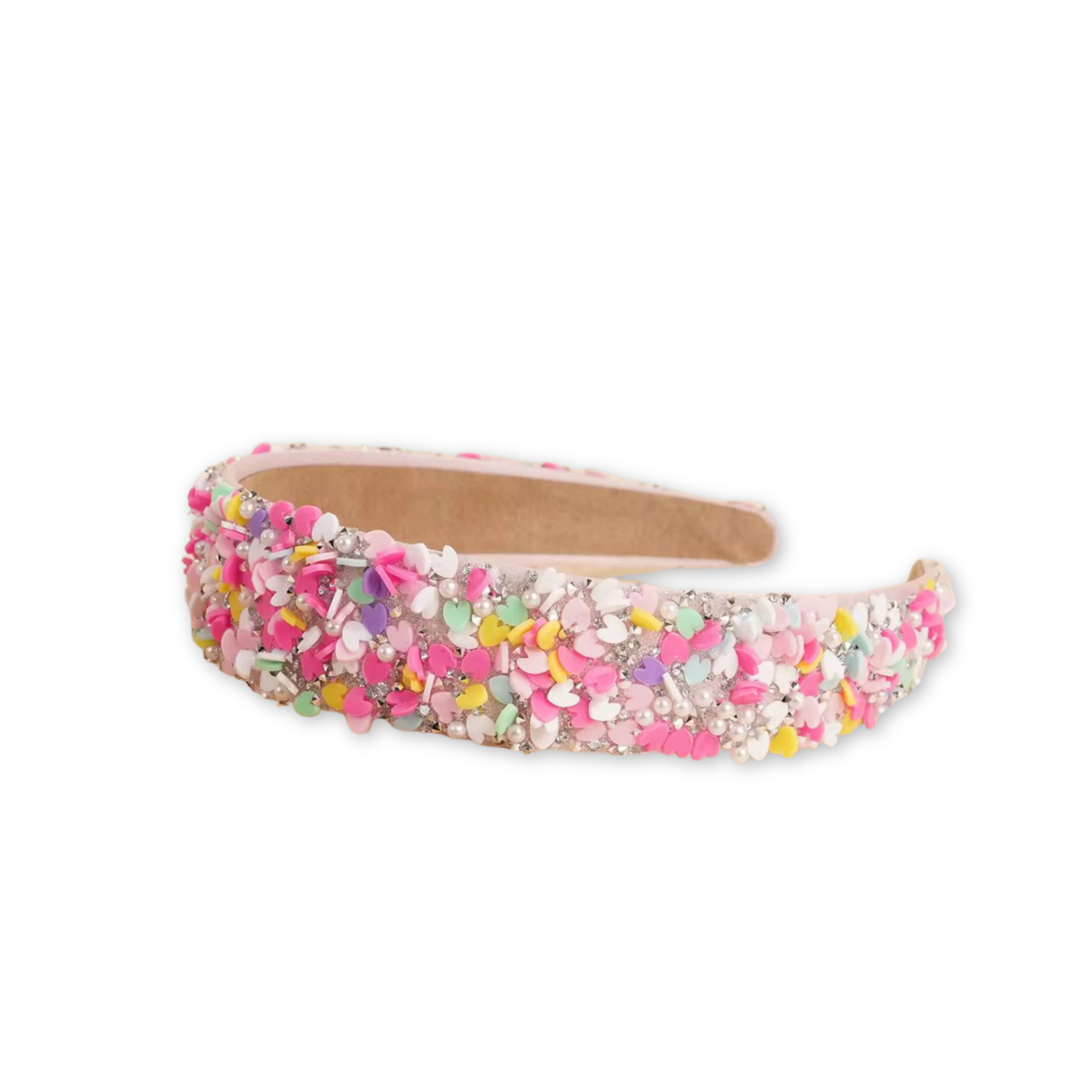 Pink Multicolored Heart Confetti Band