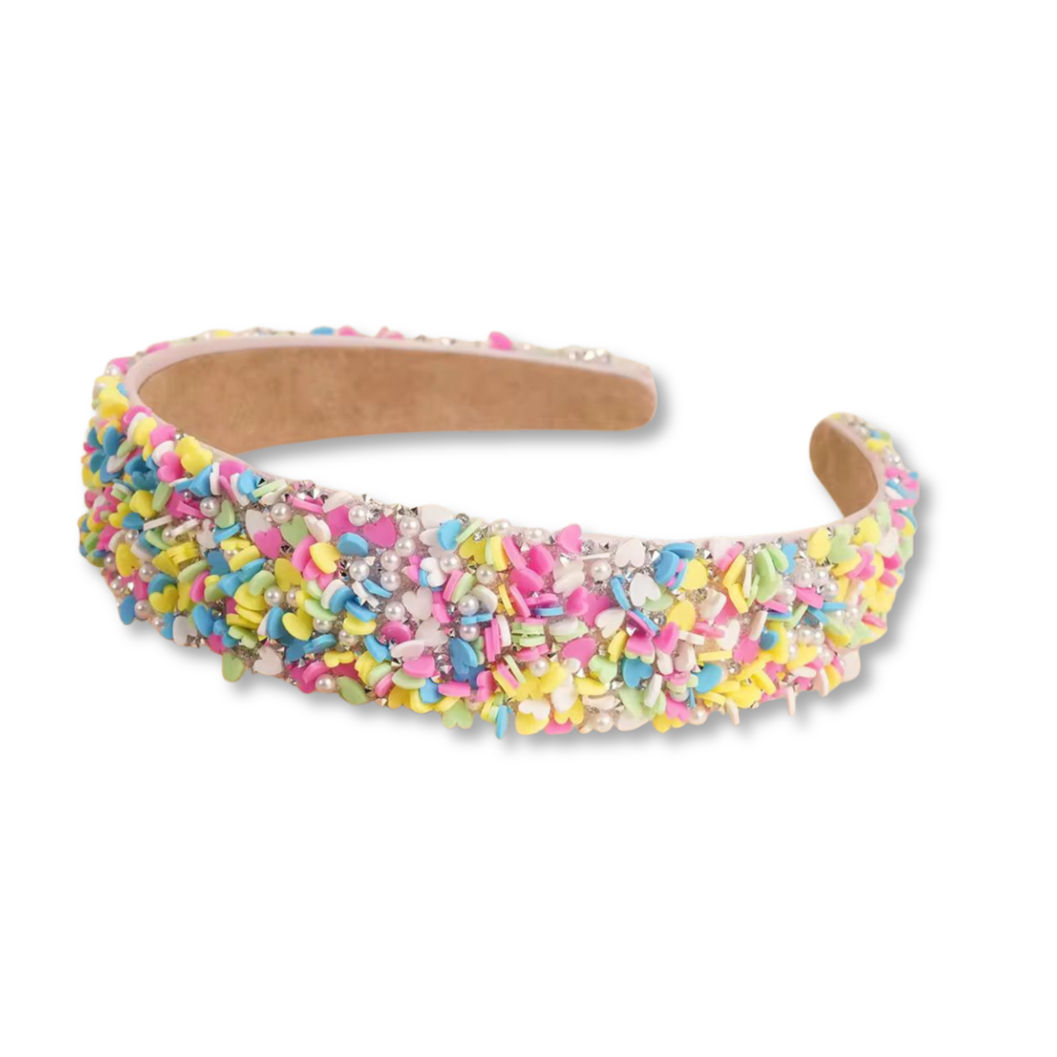 Yellow Multicolored Heart Confetti Band