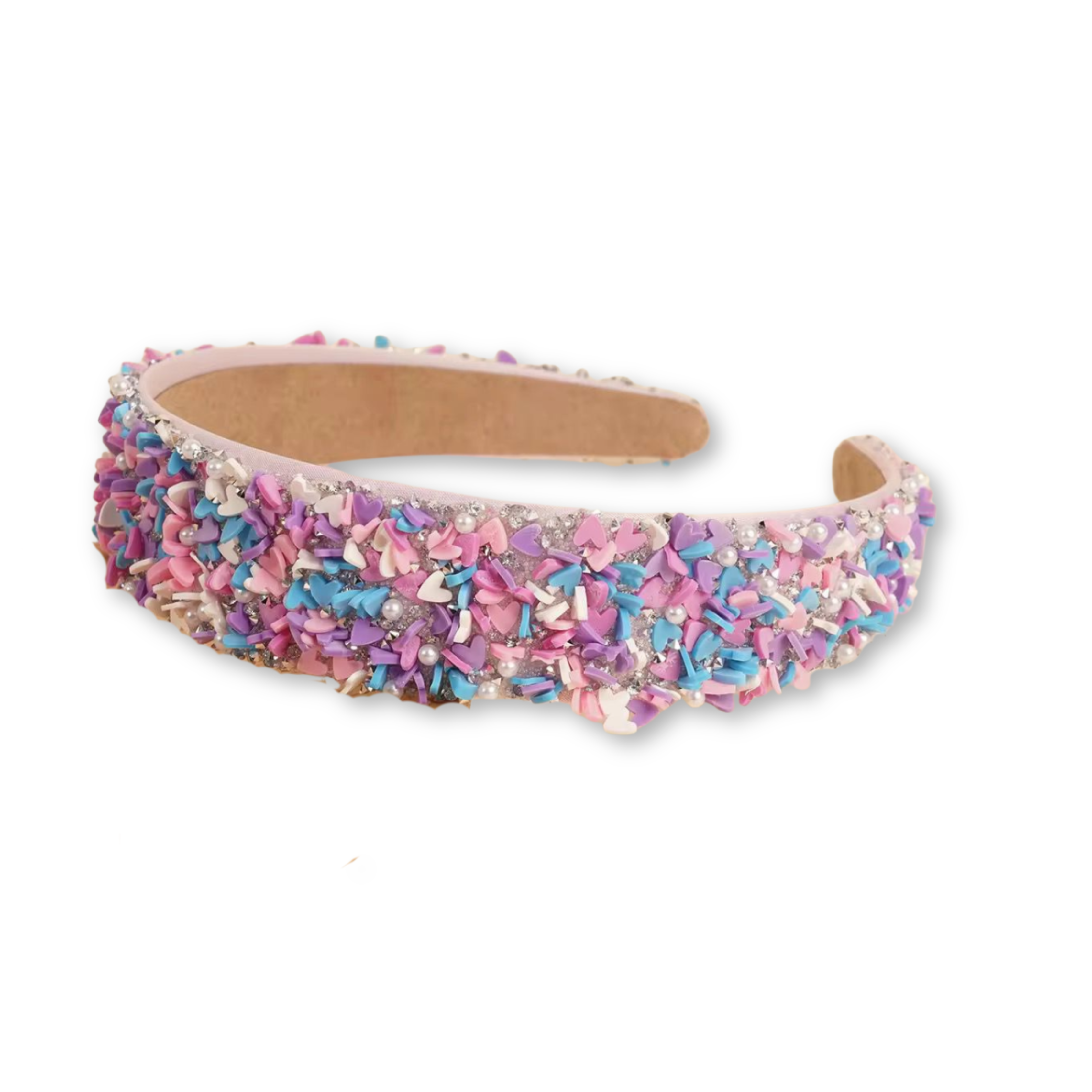 Purple Multicolored Heart Confetti Band