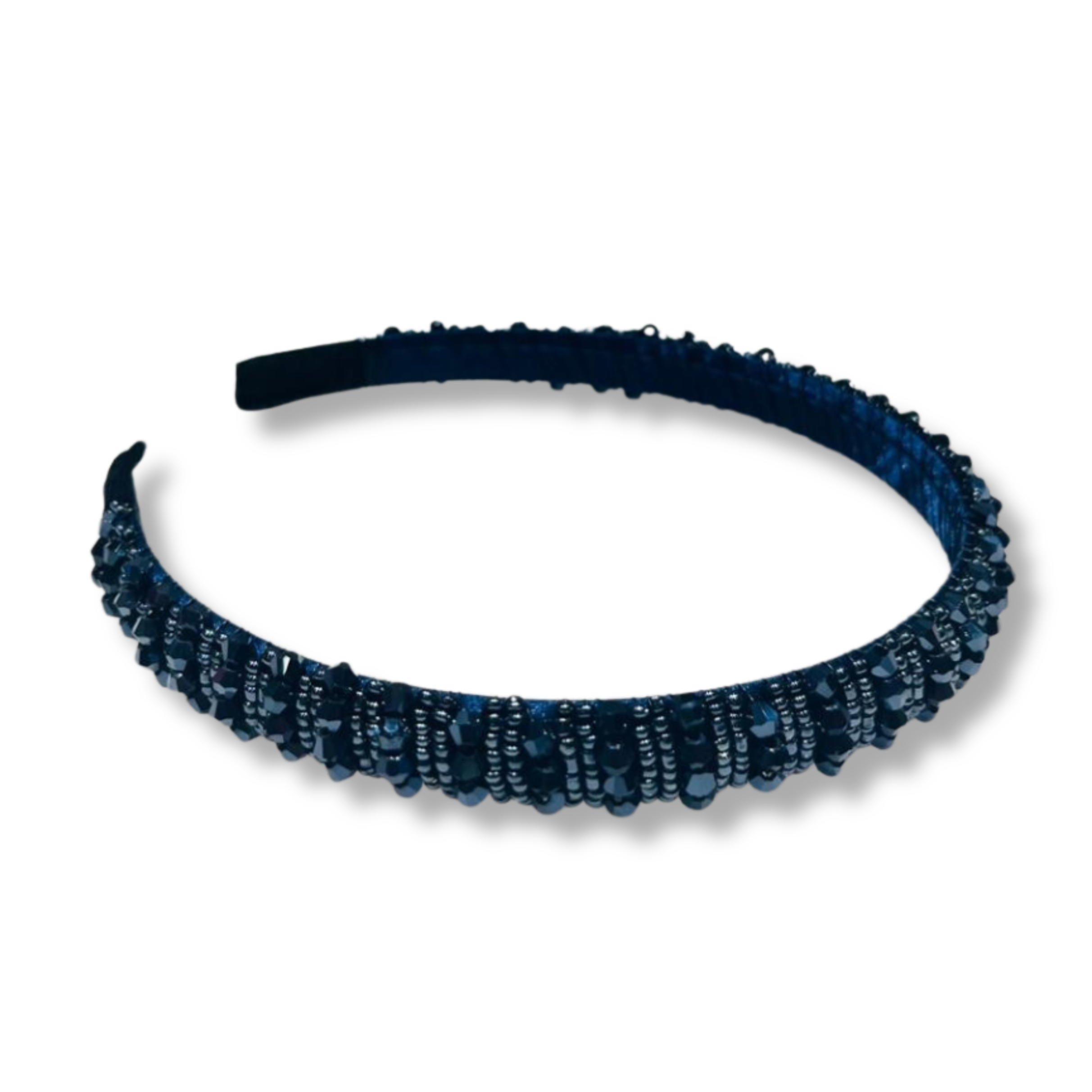 Dark Blue Beaded Hairband