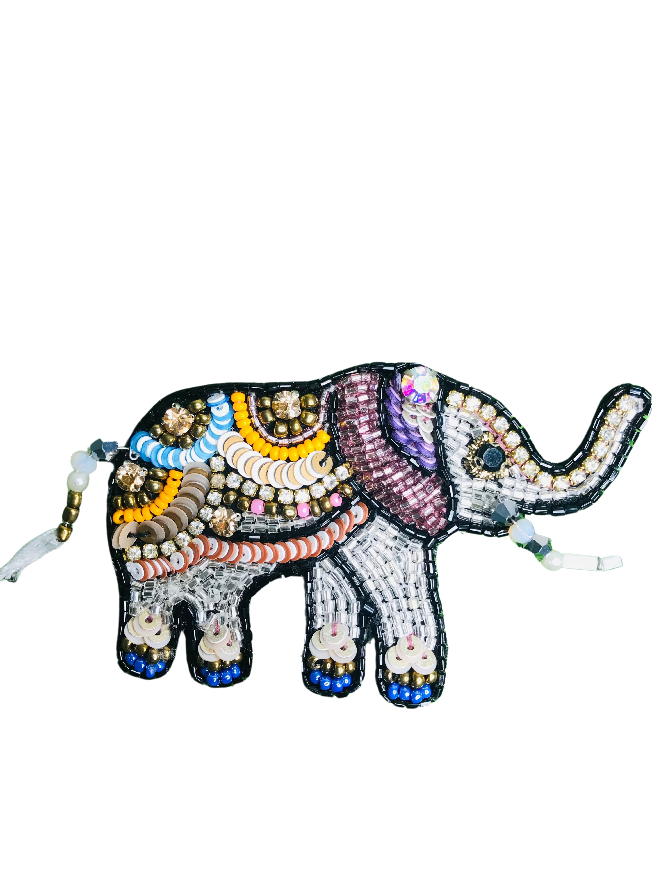 Multicoloured Elephant Brooch