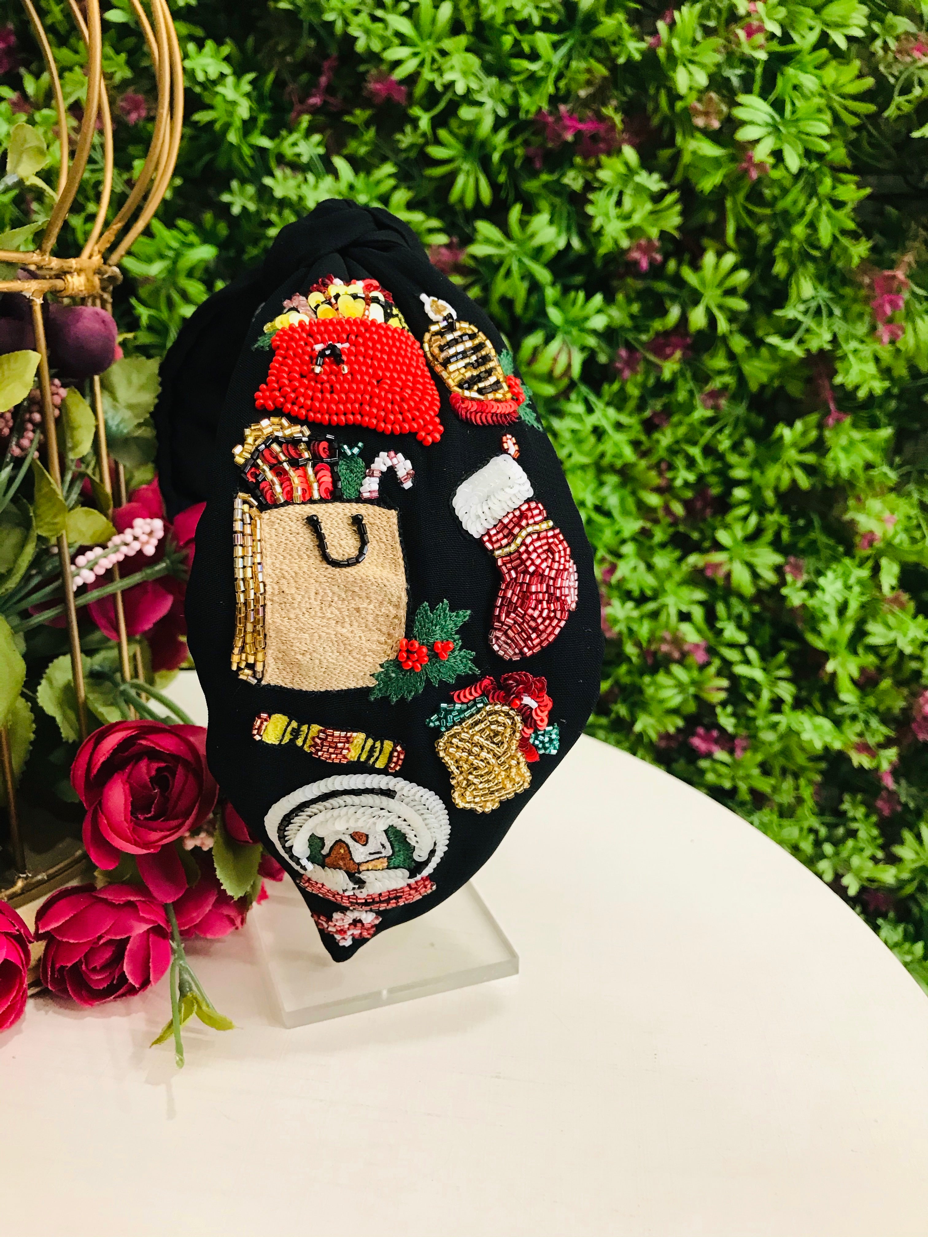 The Christmas Black Turban Hairband