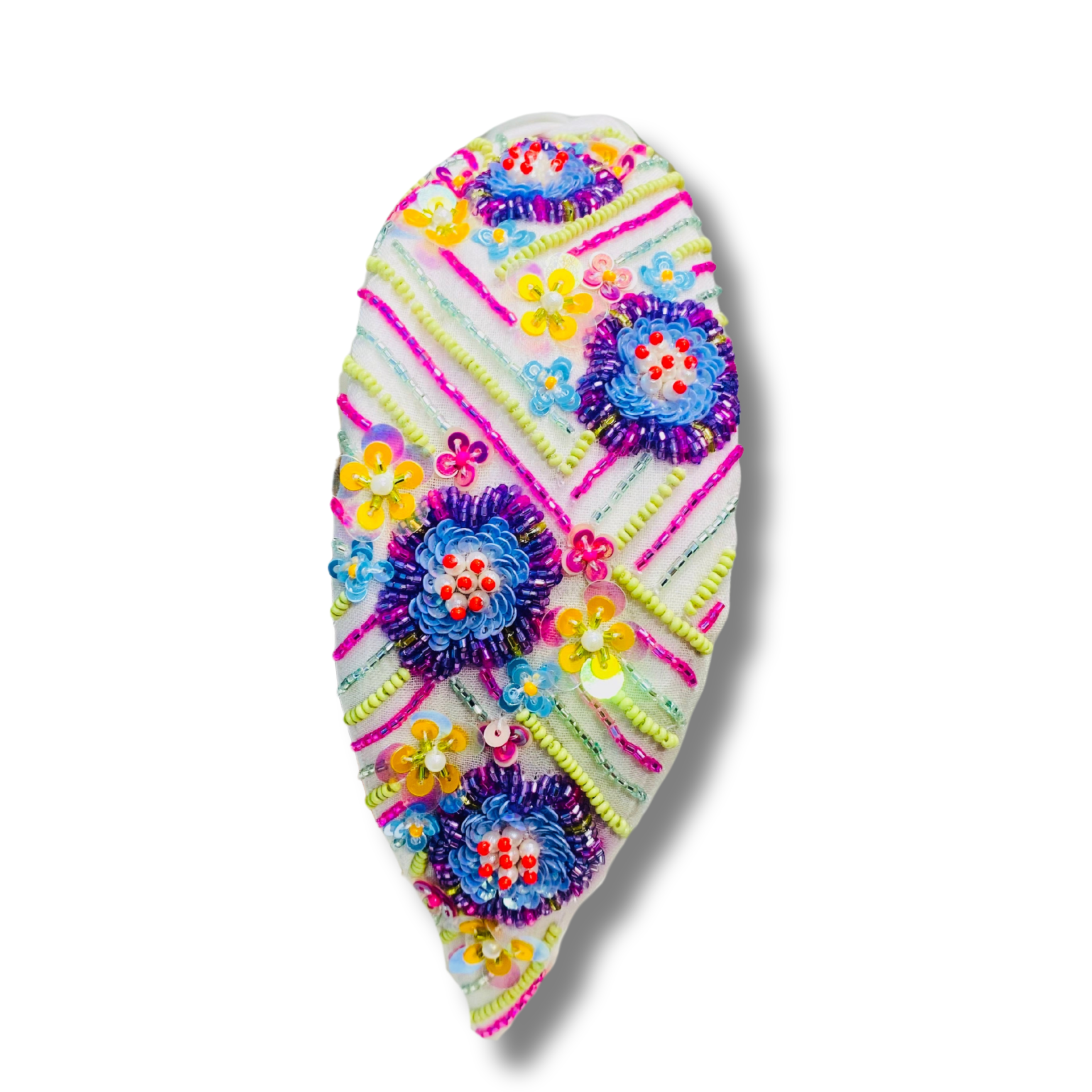 Neon Blast White Turban Hairband