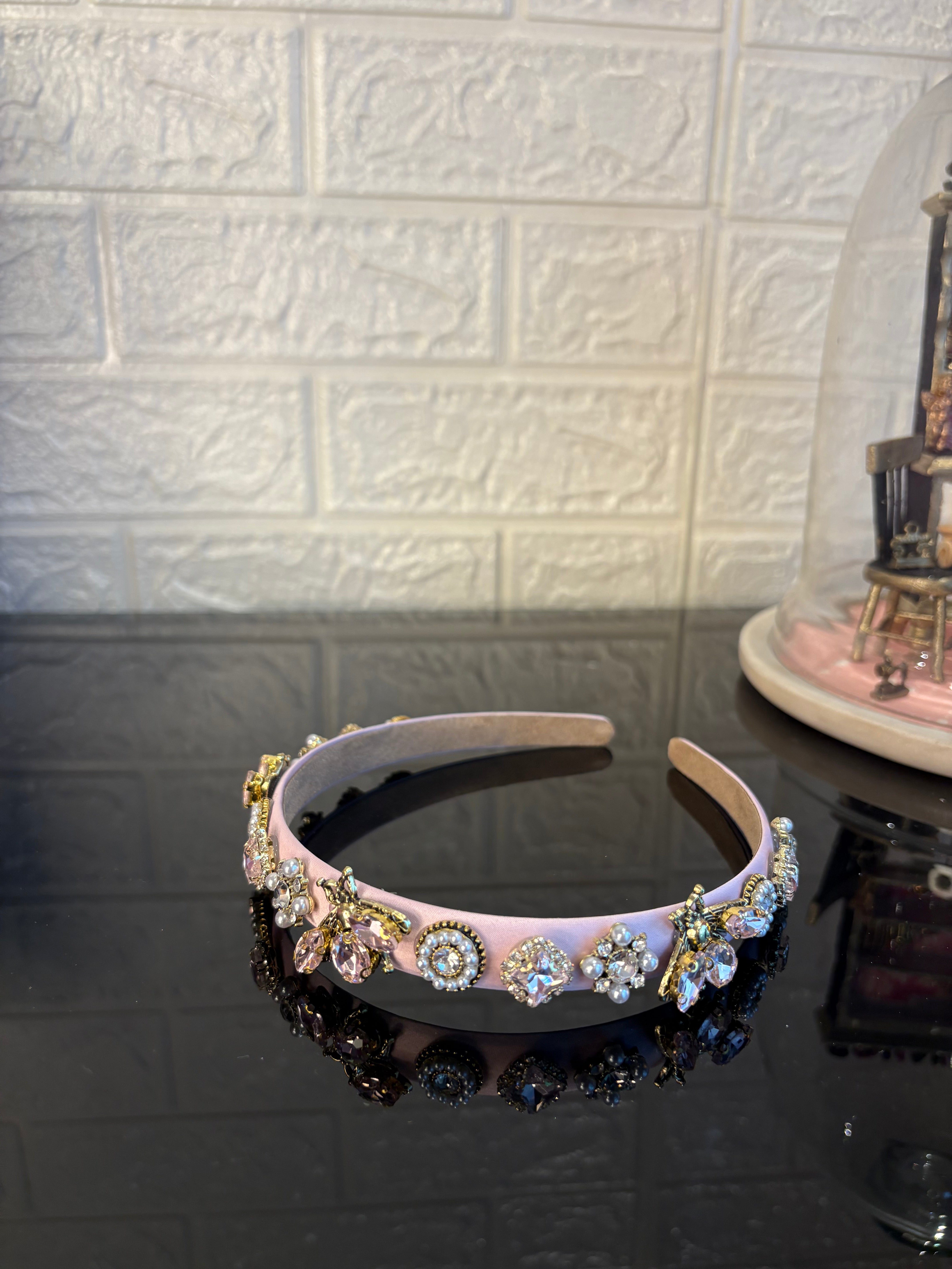 Baby Pink Jewel Charms Hairband