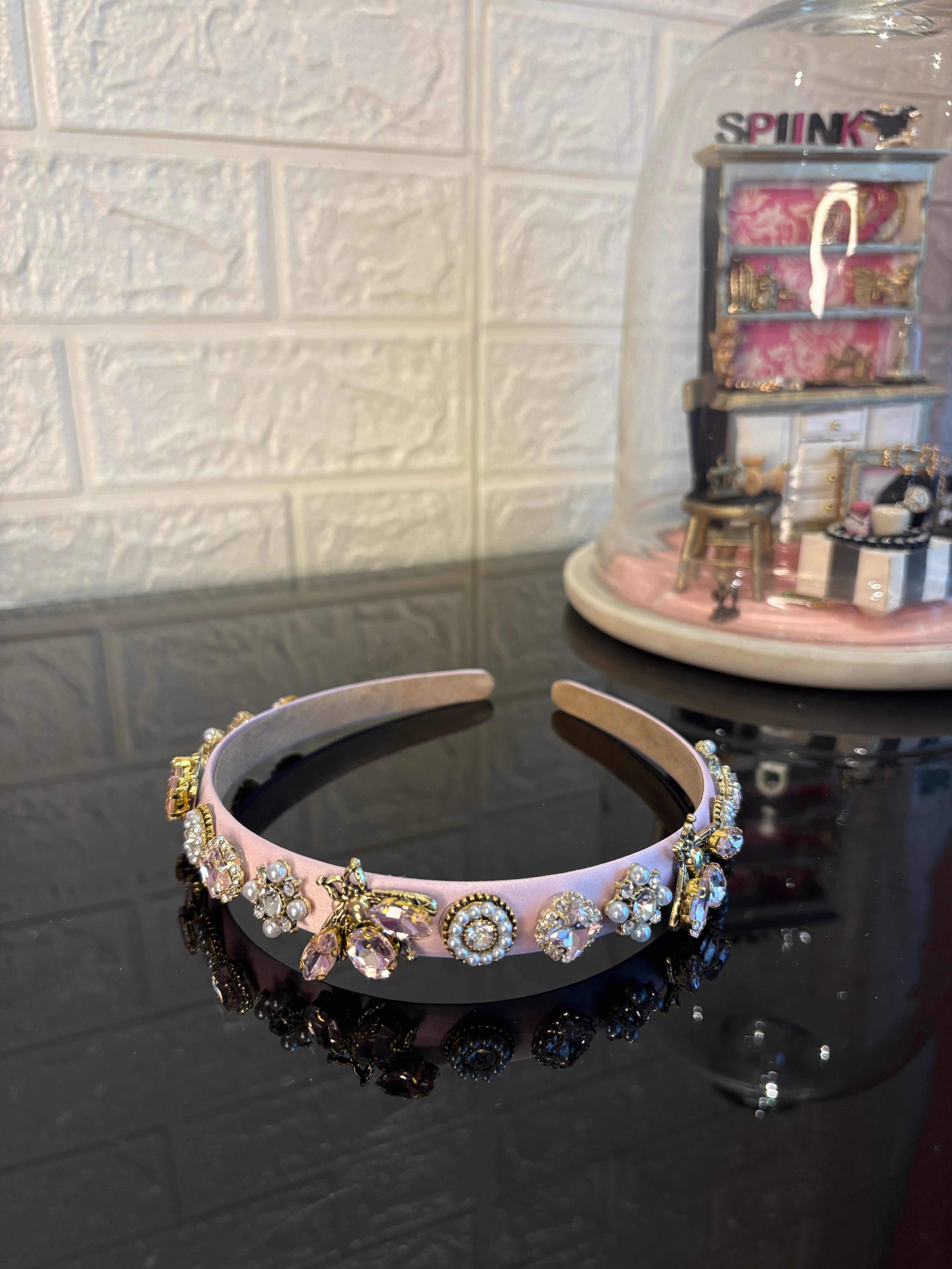 Baby Pink Jewel Charms Hairband