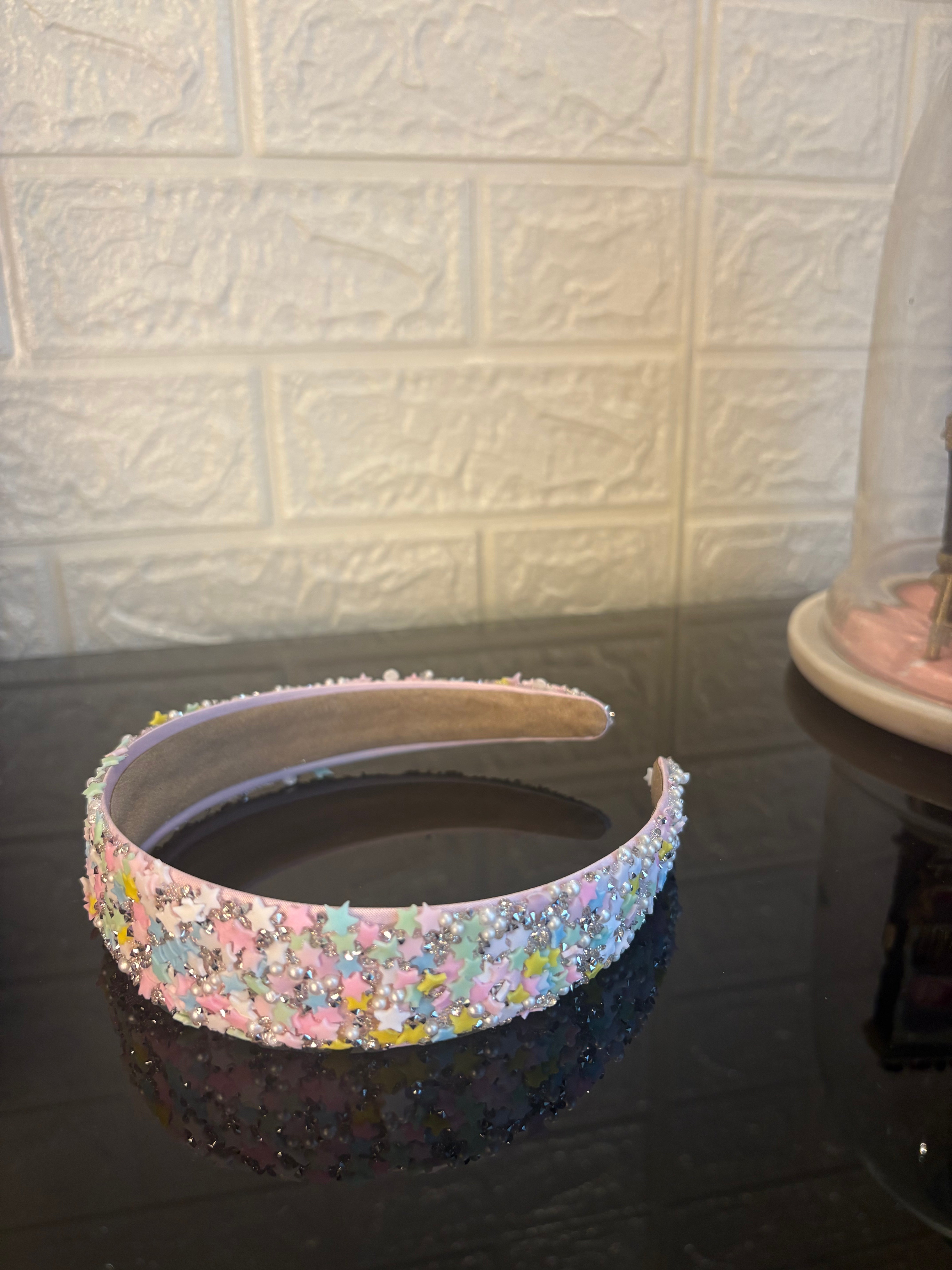 Sky Blue Multicolored Heart Confetti Band