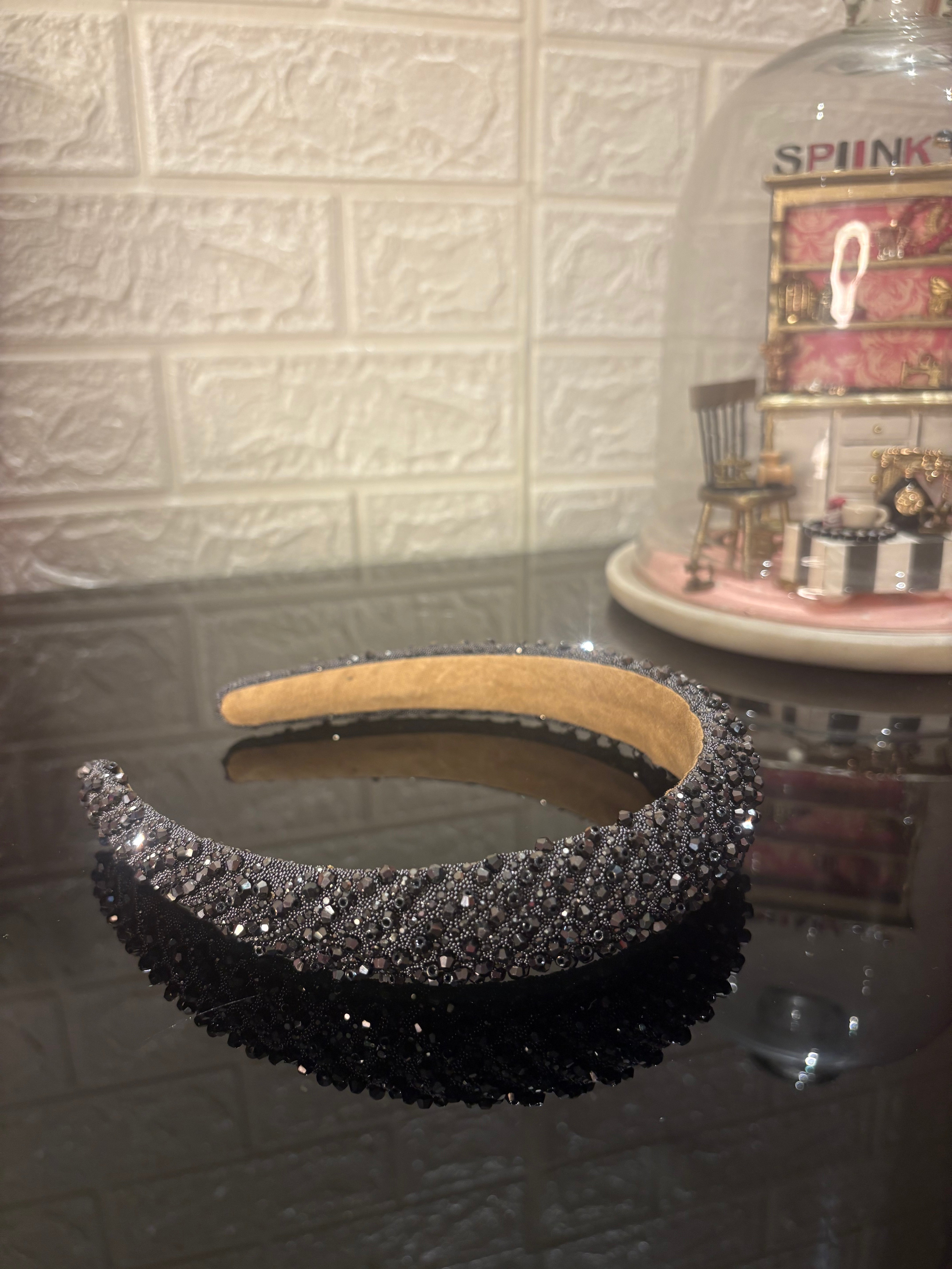 Dark Grey Dazzle Crown Headband