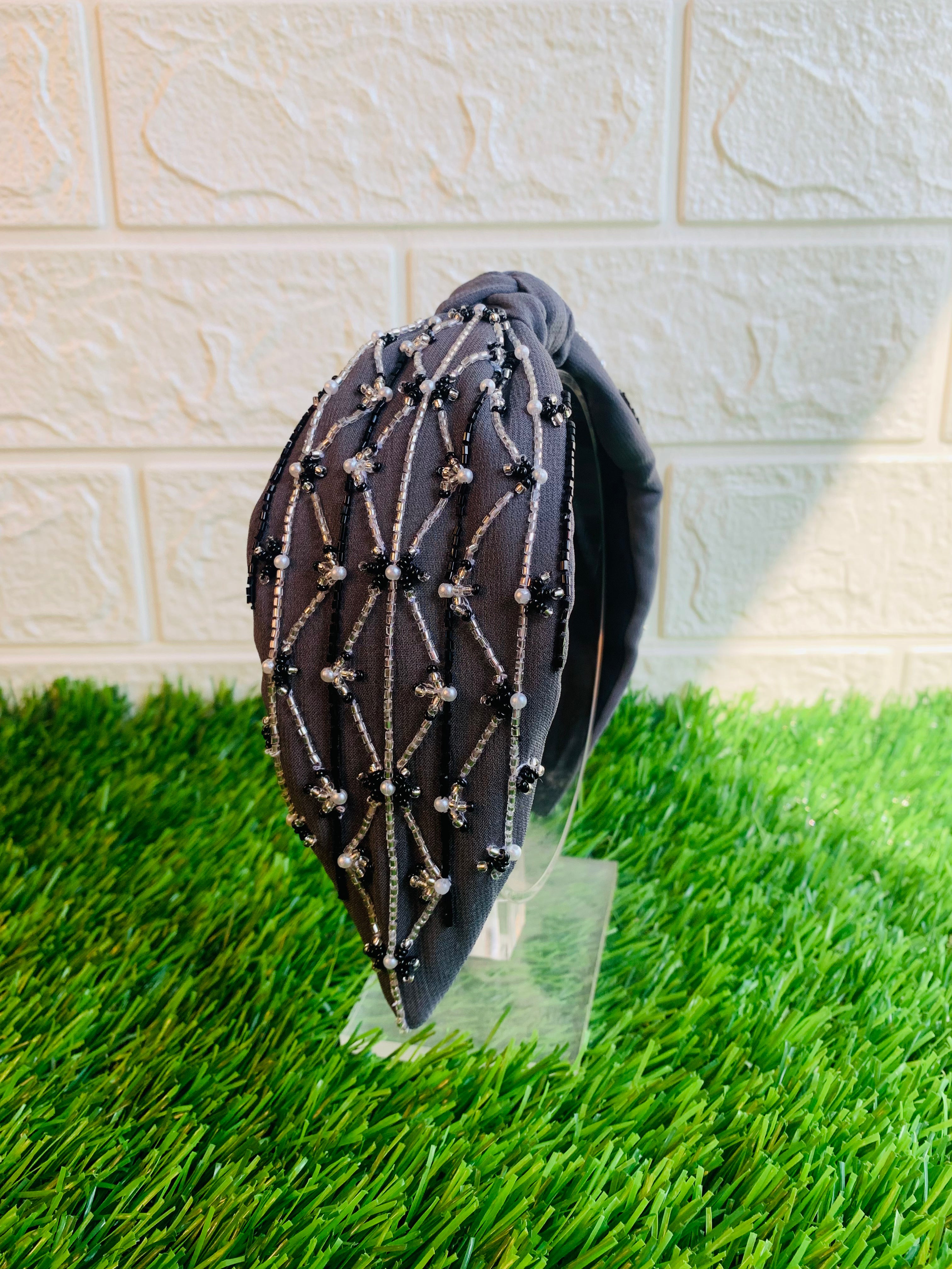 Geometrical Grey Hairband