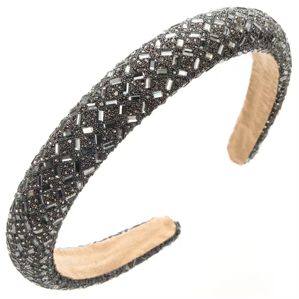 Dark Grey Crystal Glam Headband