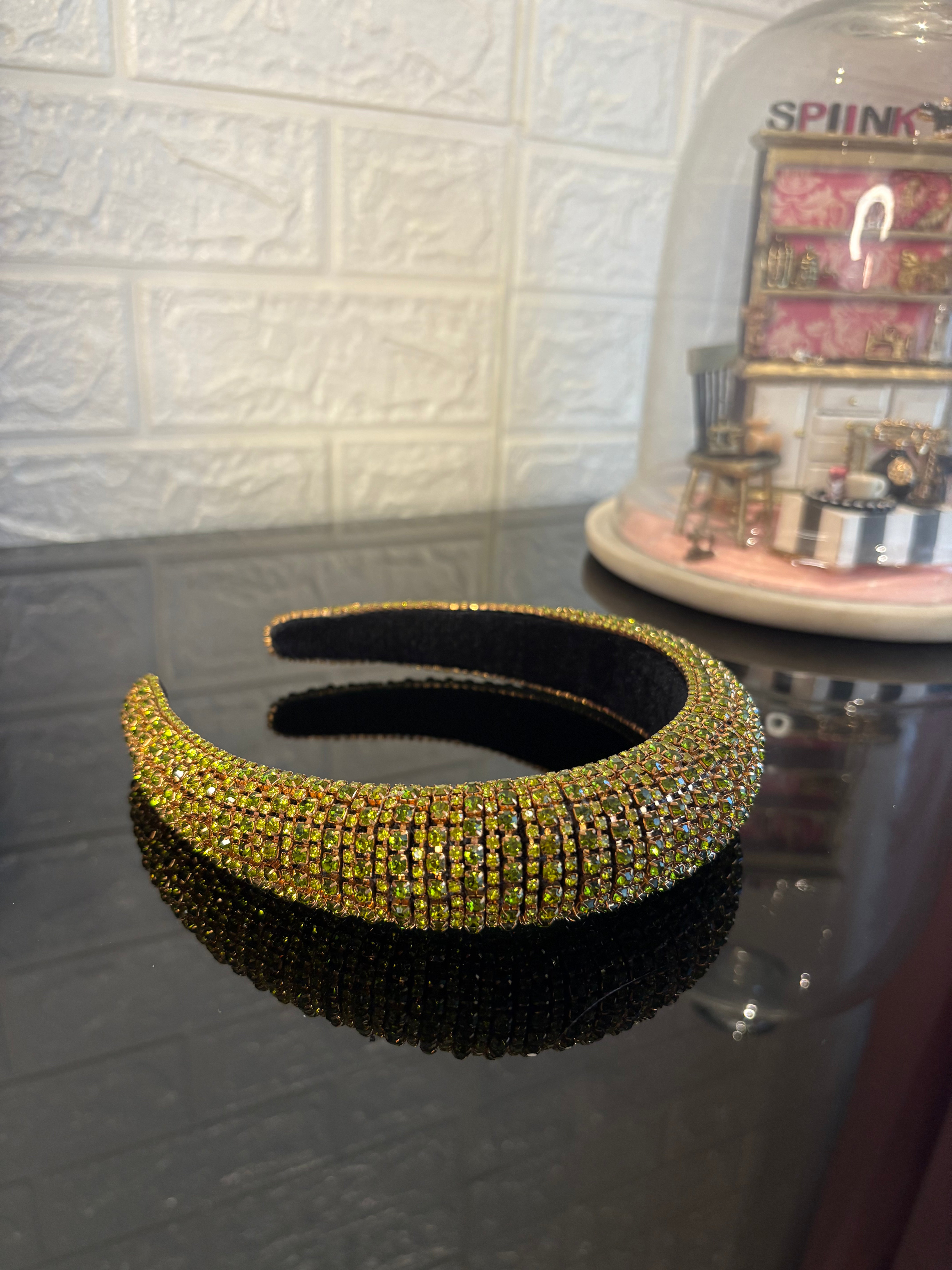 Green Rhinestone Rush Hairband