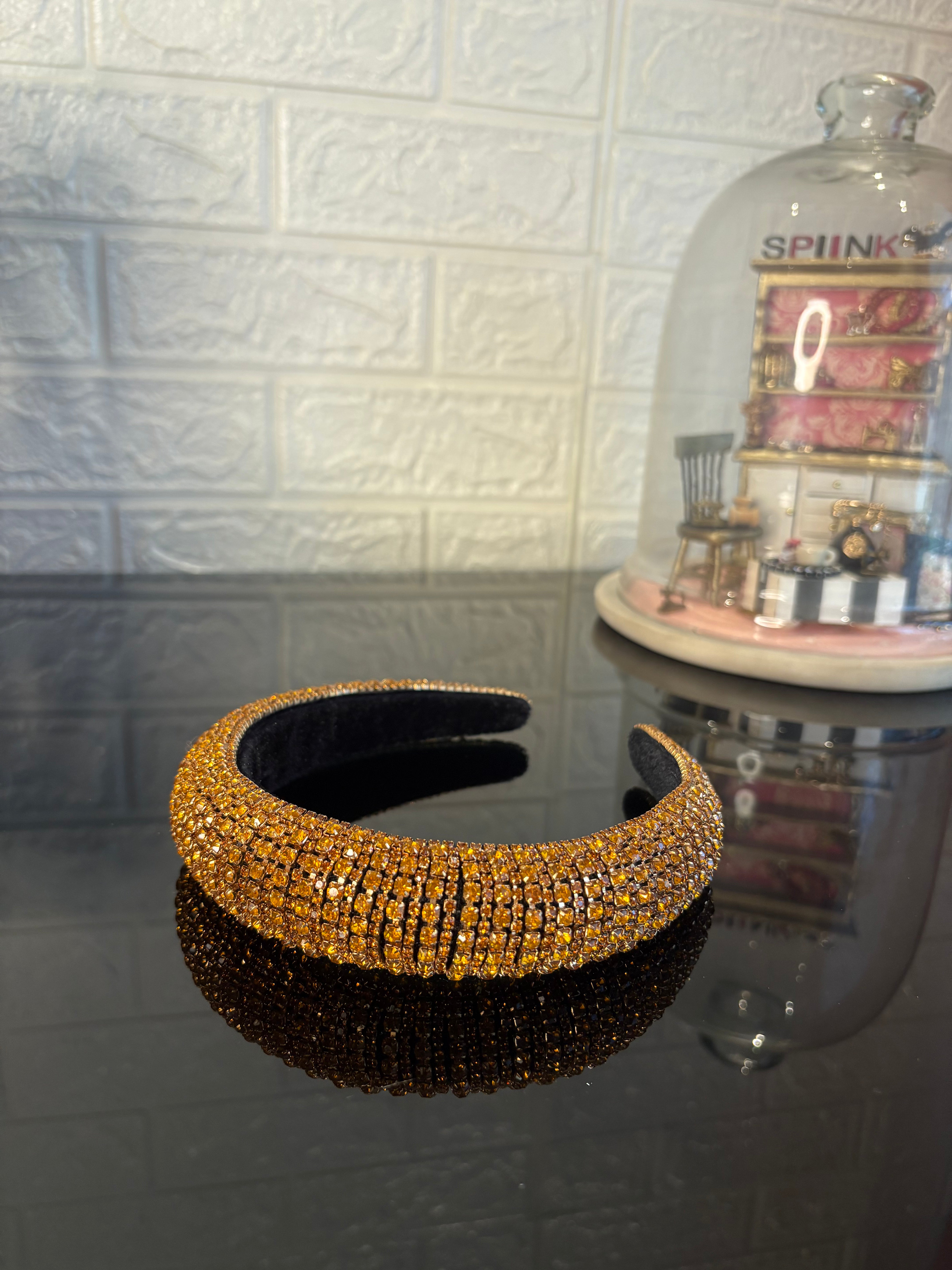 Light Brown Rhinestone Rush Hairband