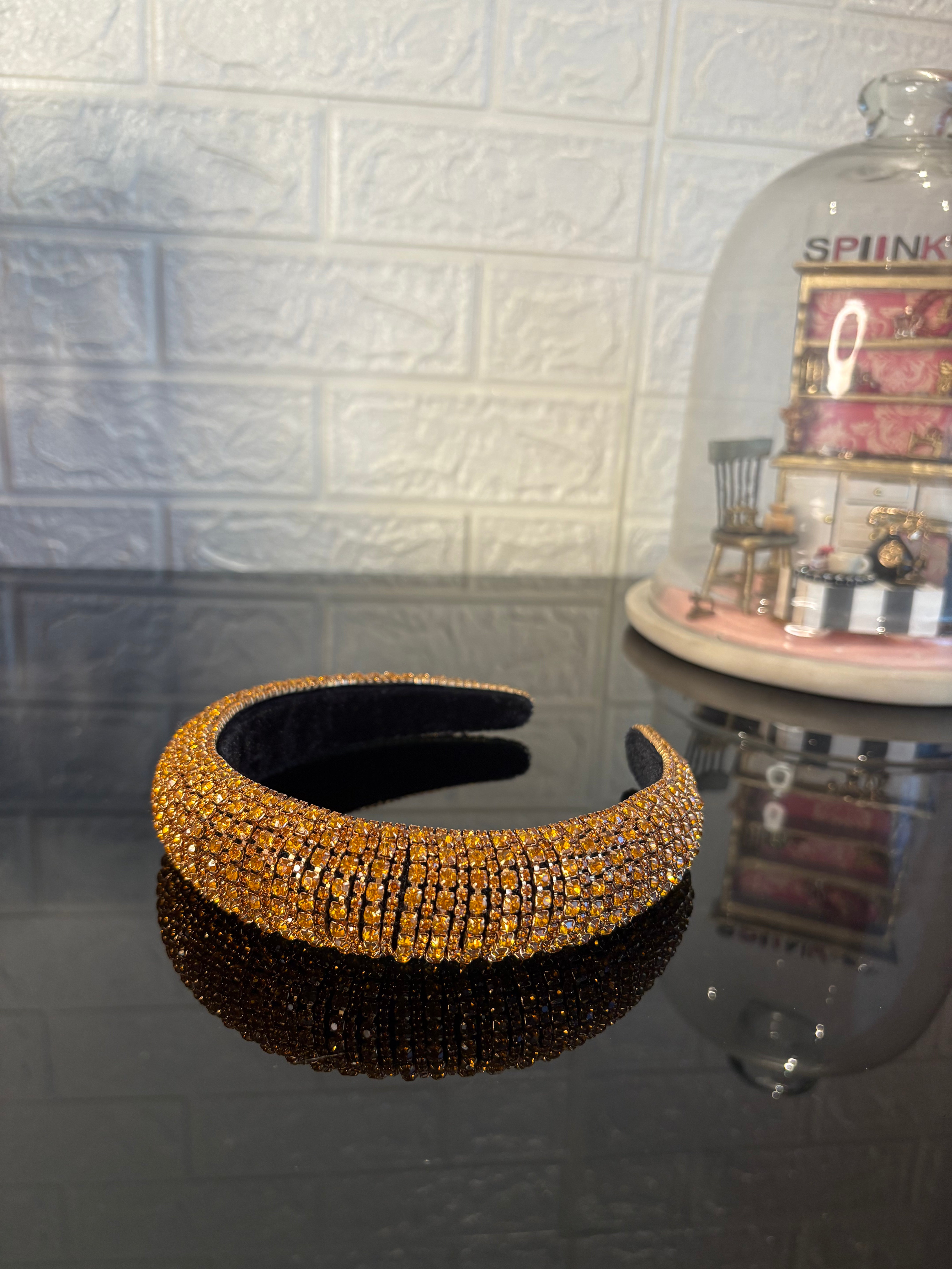 Light Brown Rhinestone Rush Hairband