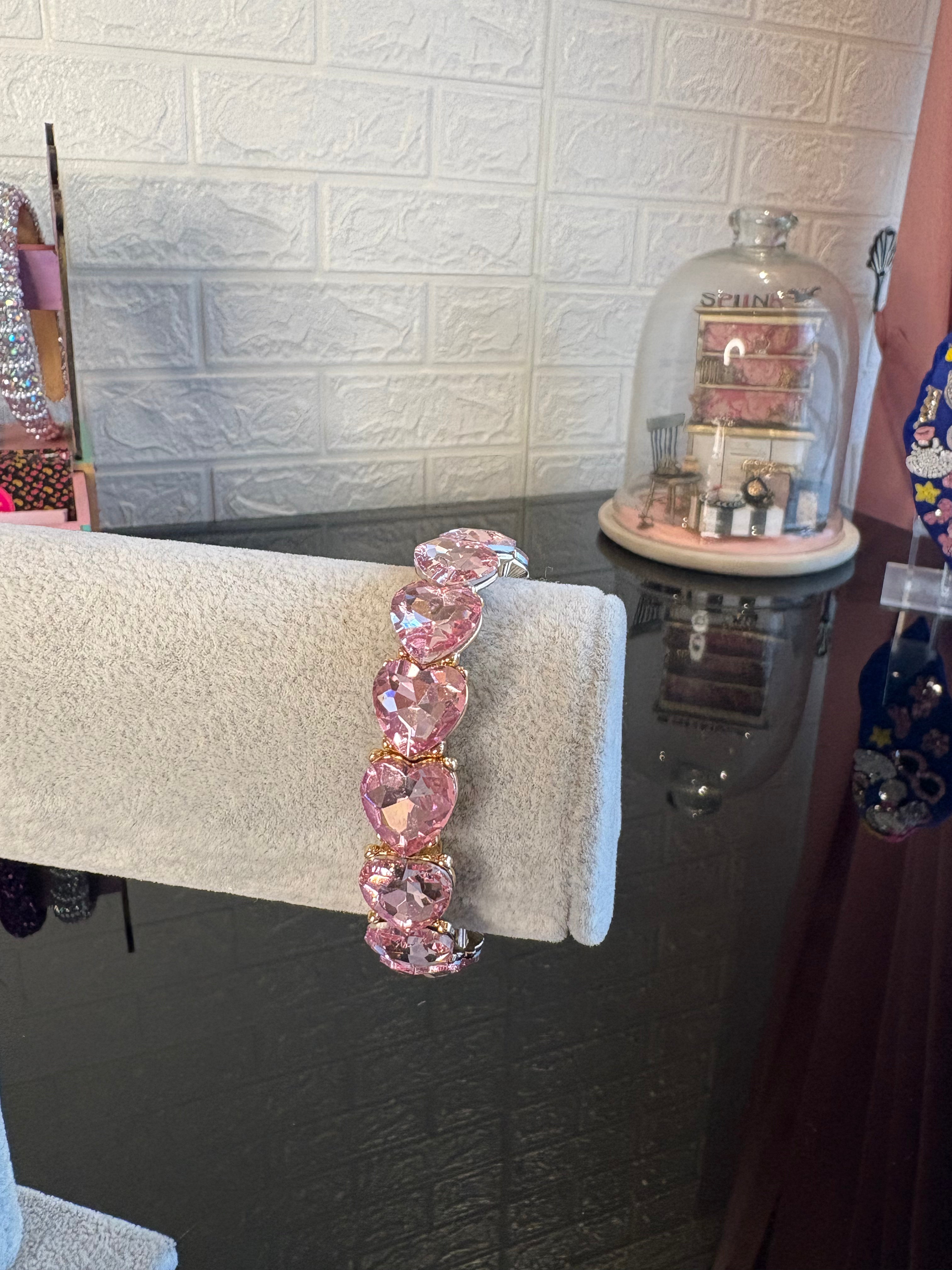 Rose Heart Crystal Bracelet