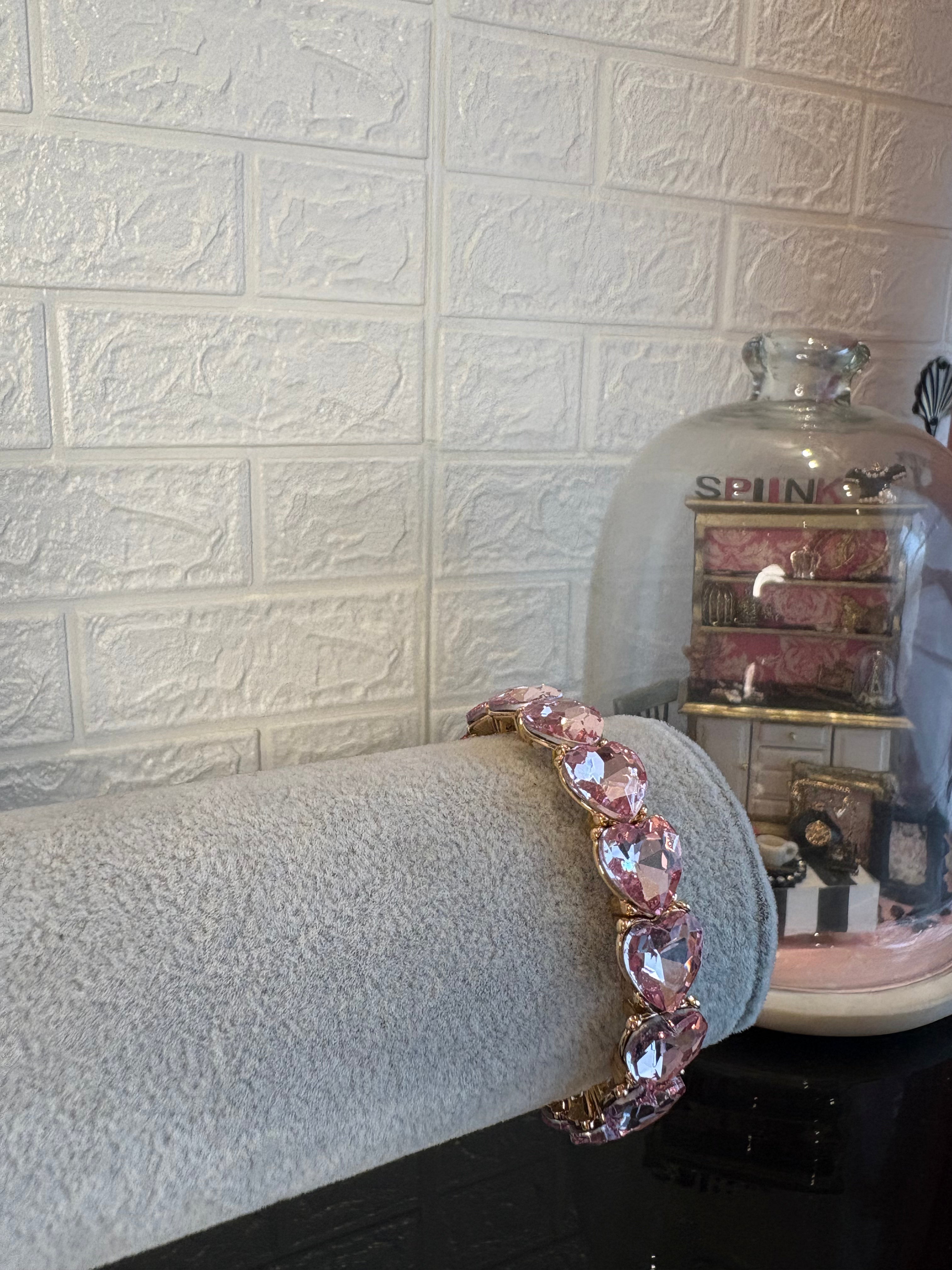 Rose Heart Crystal Bracelet