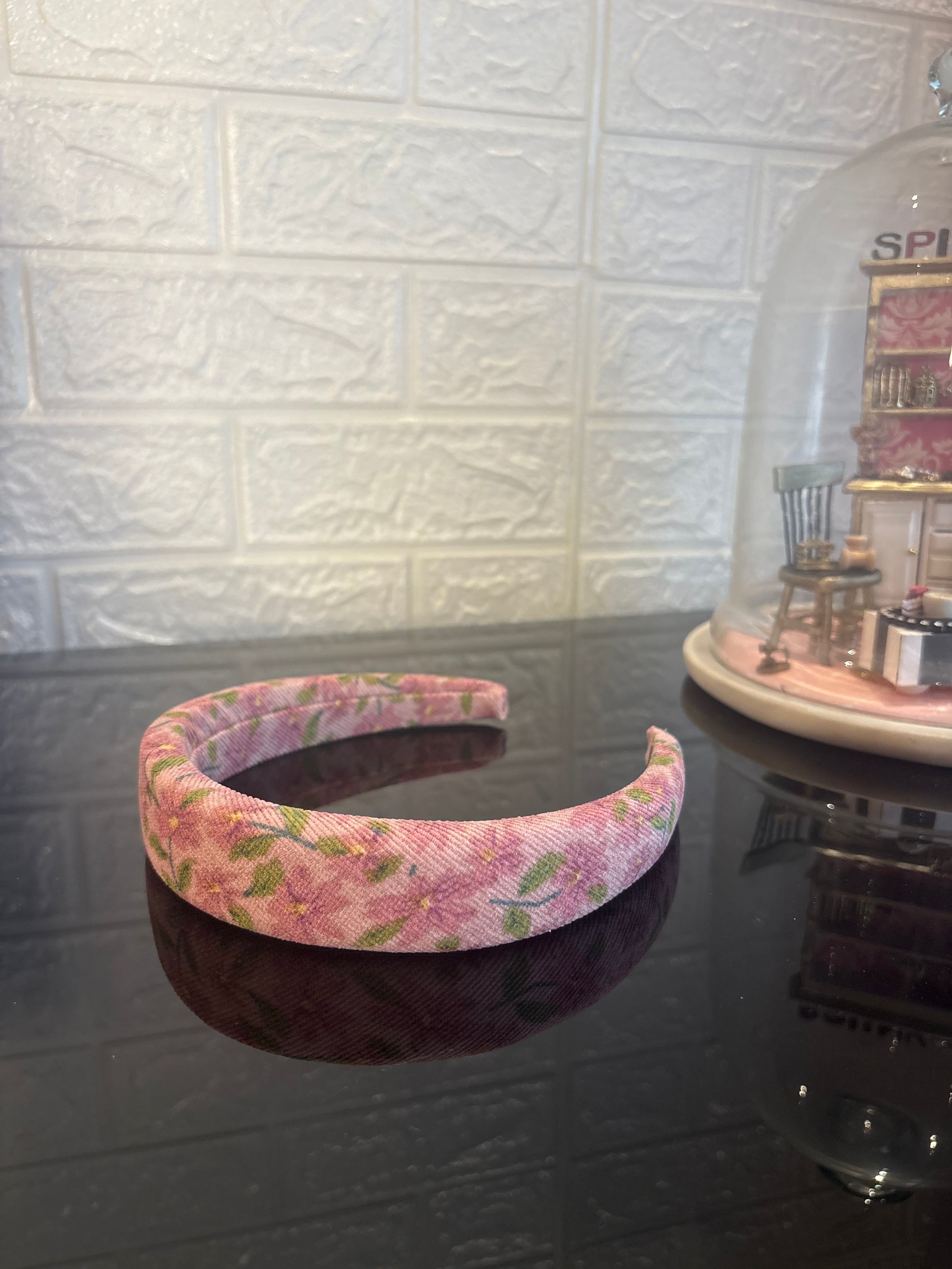 Beige Pink Floral Hairband