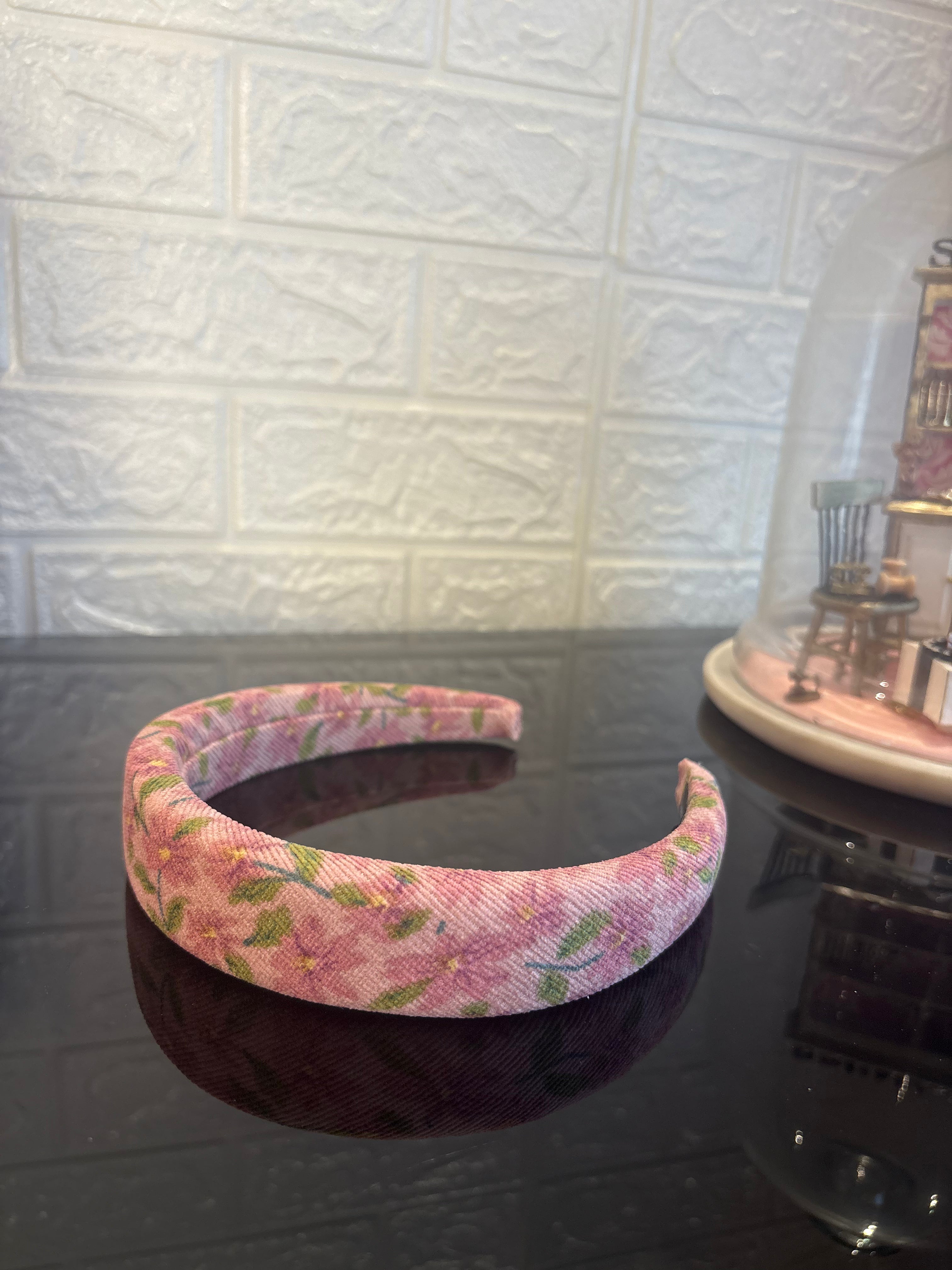 Beige Pink Floral Hairband