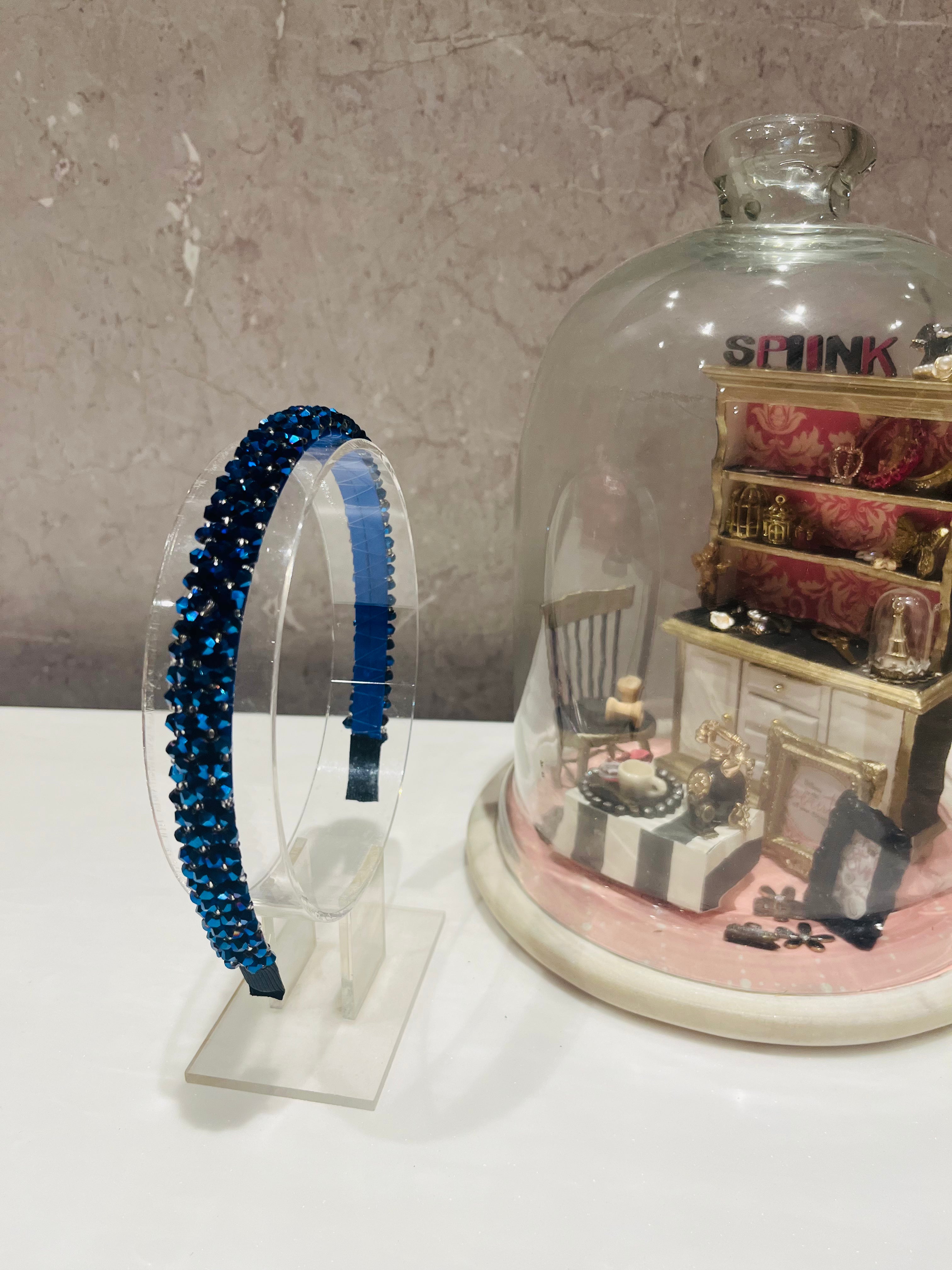 Cobalt Blue Beaded Hairband