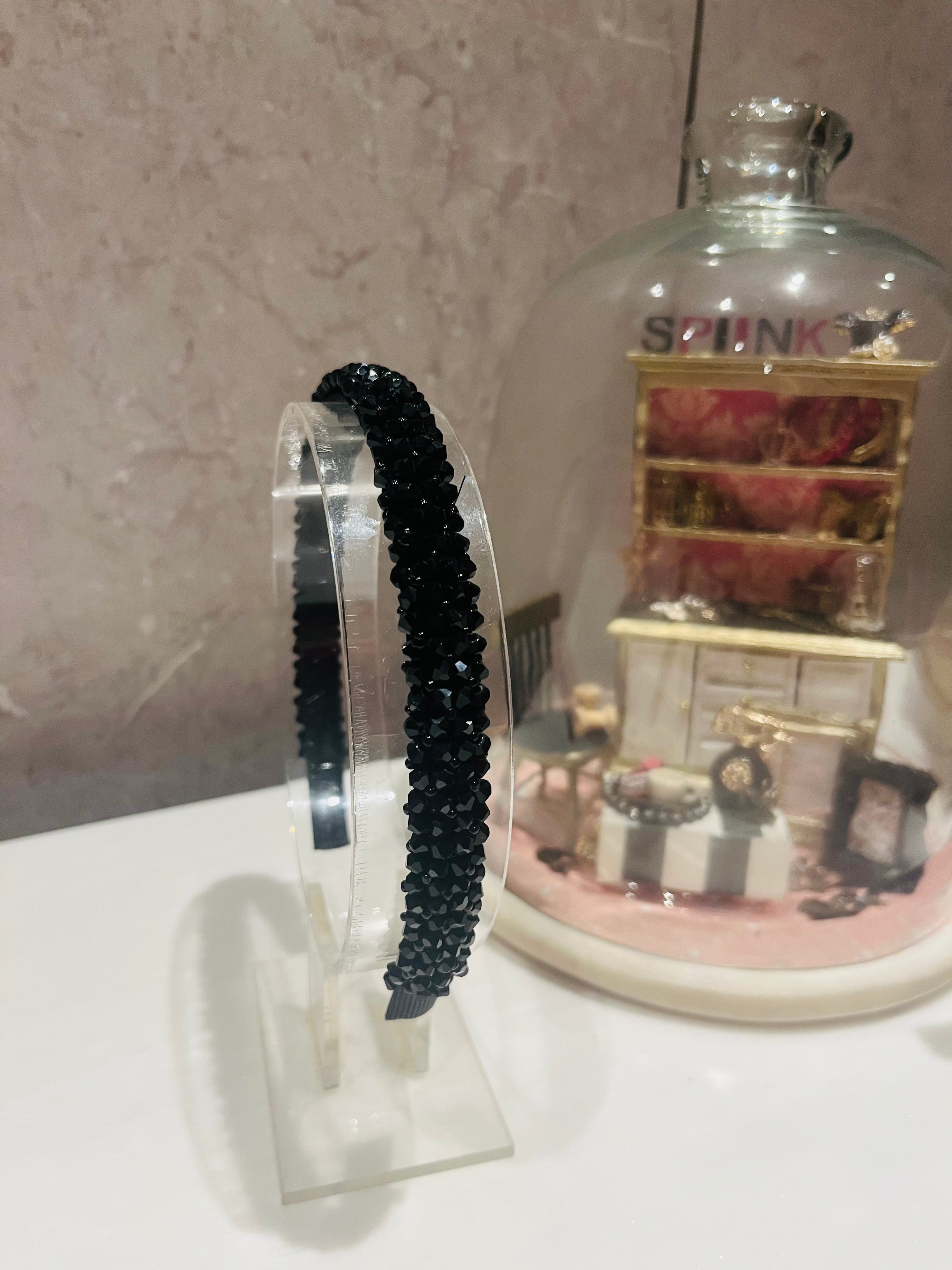 Black Beaded Hairband
