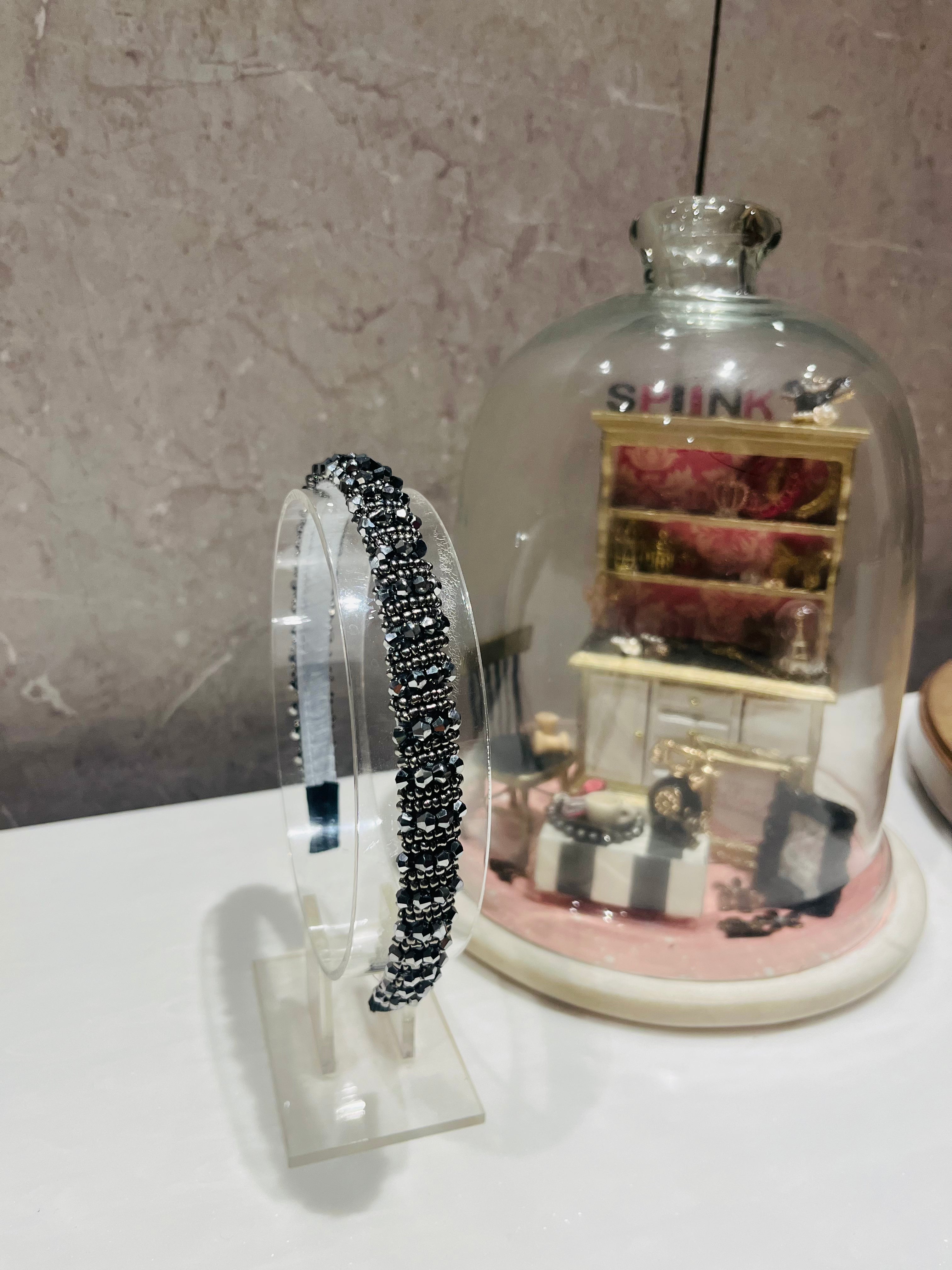 Grey Beaded Hairband