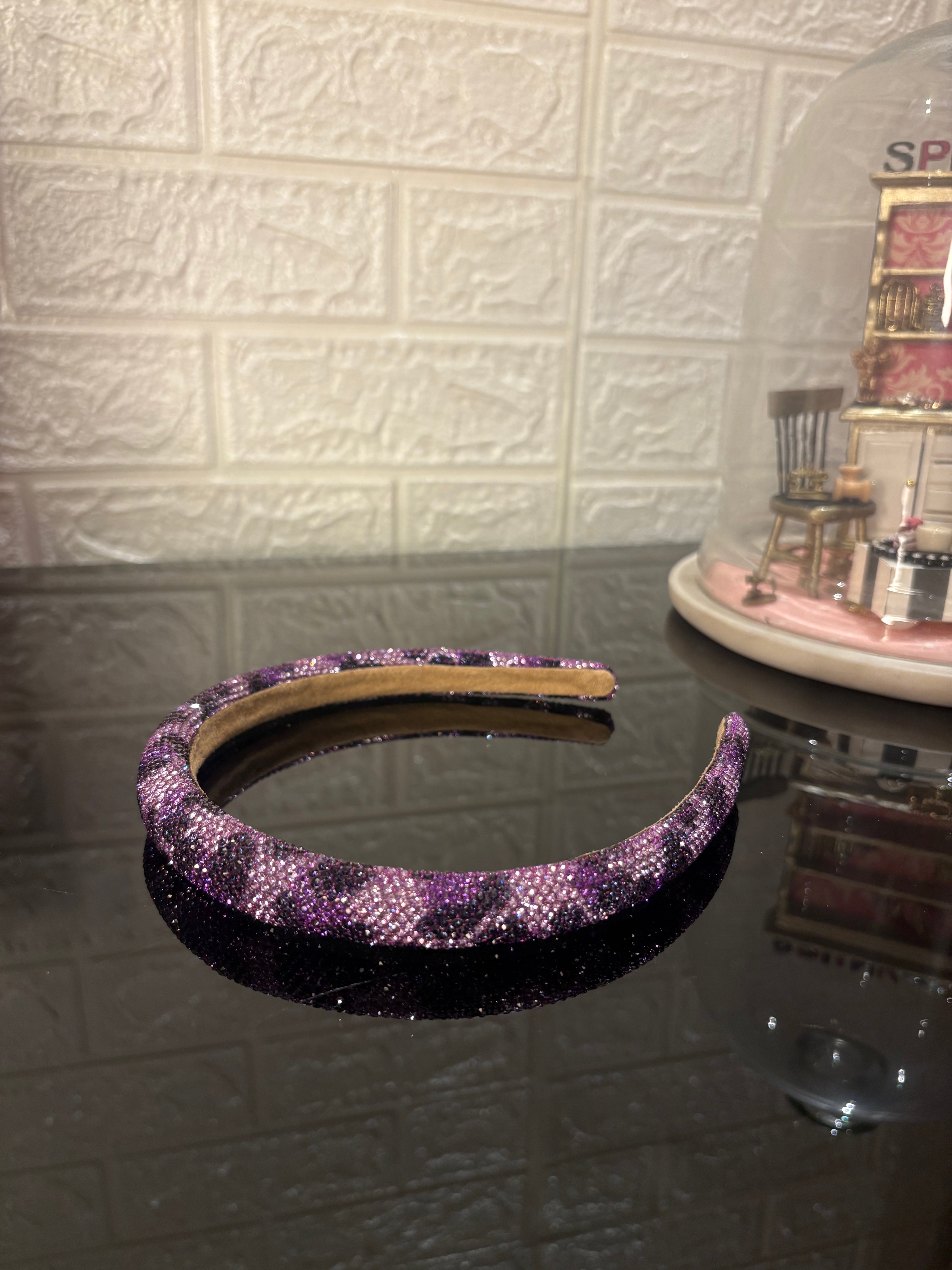 Purple Rhinestone Studded Hairband