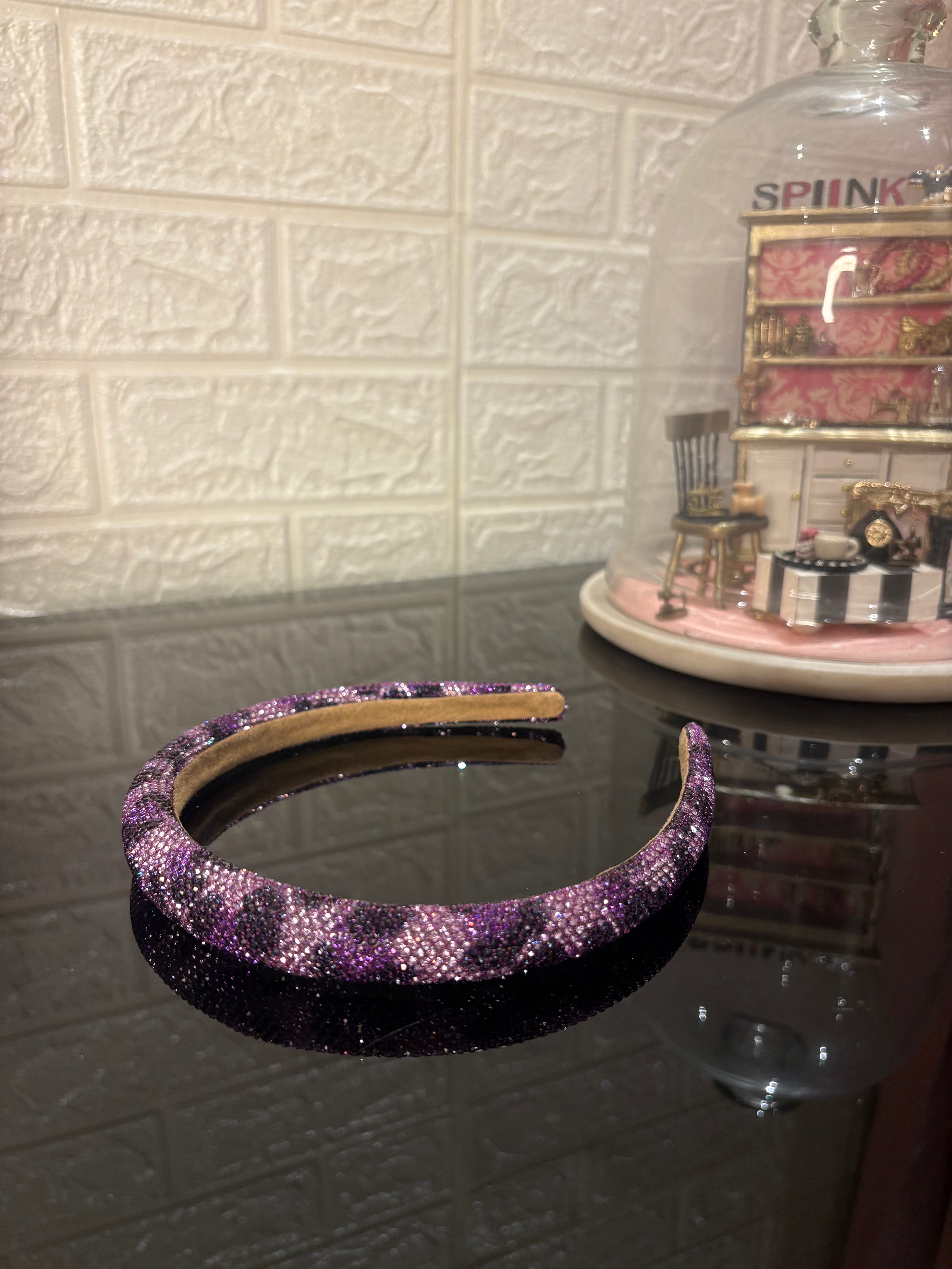 Purple Rhinestone Studded Hairband