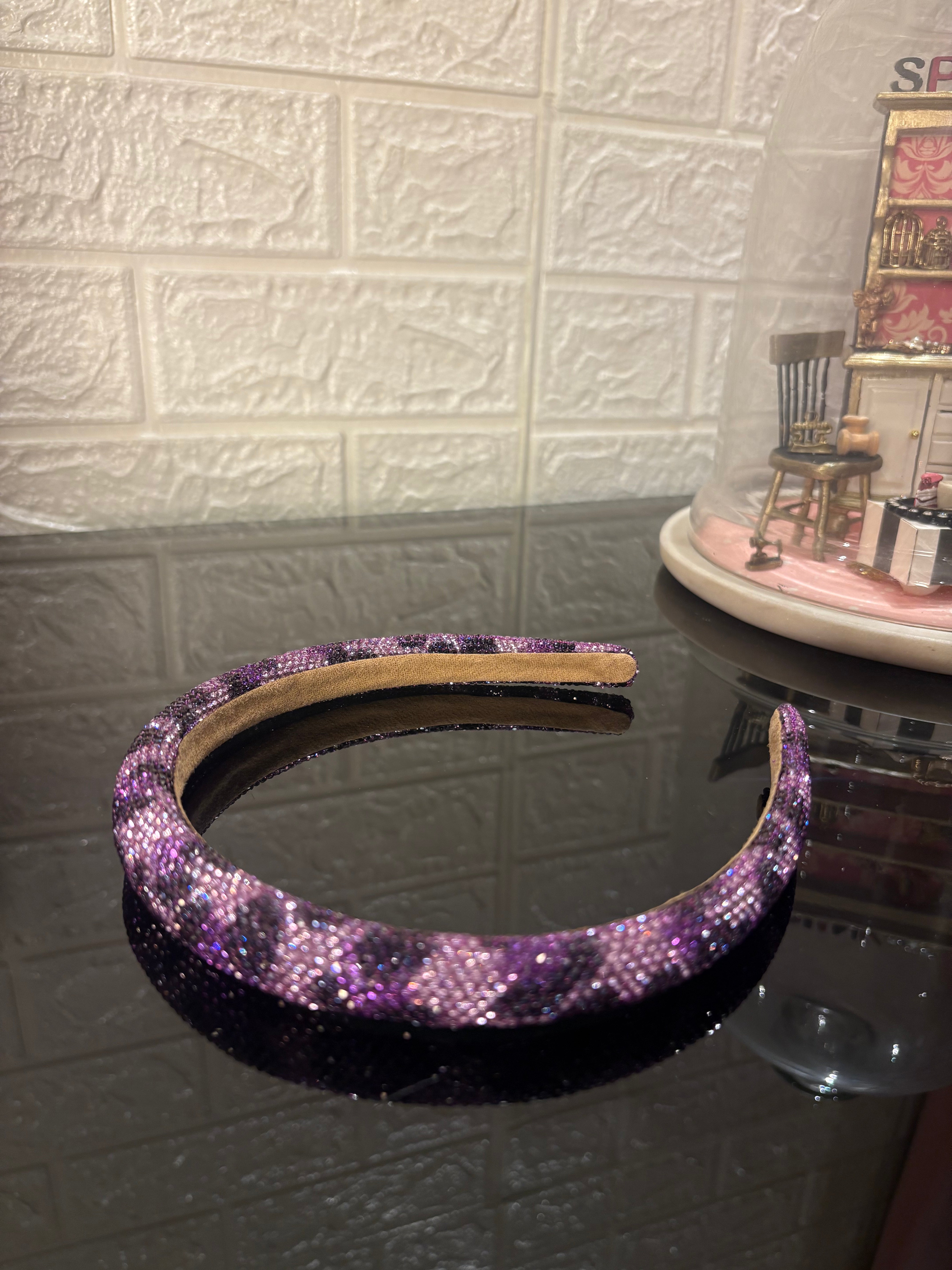 Purple Rhinestone Studded Hairband