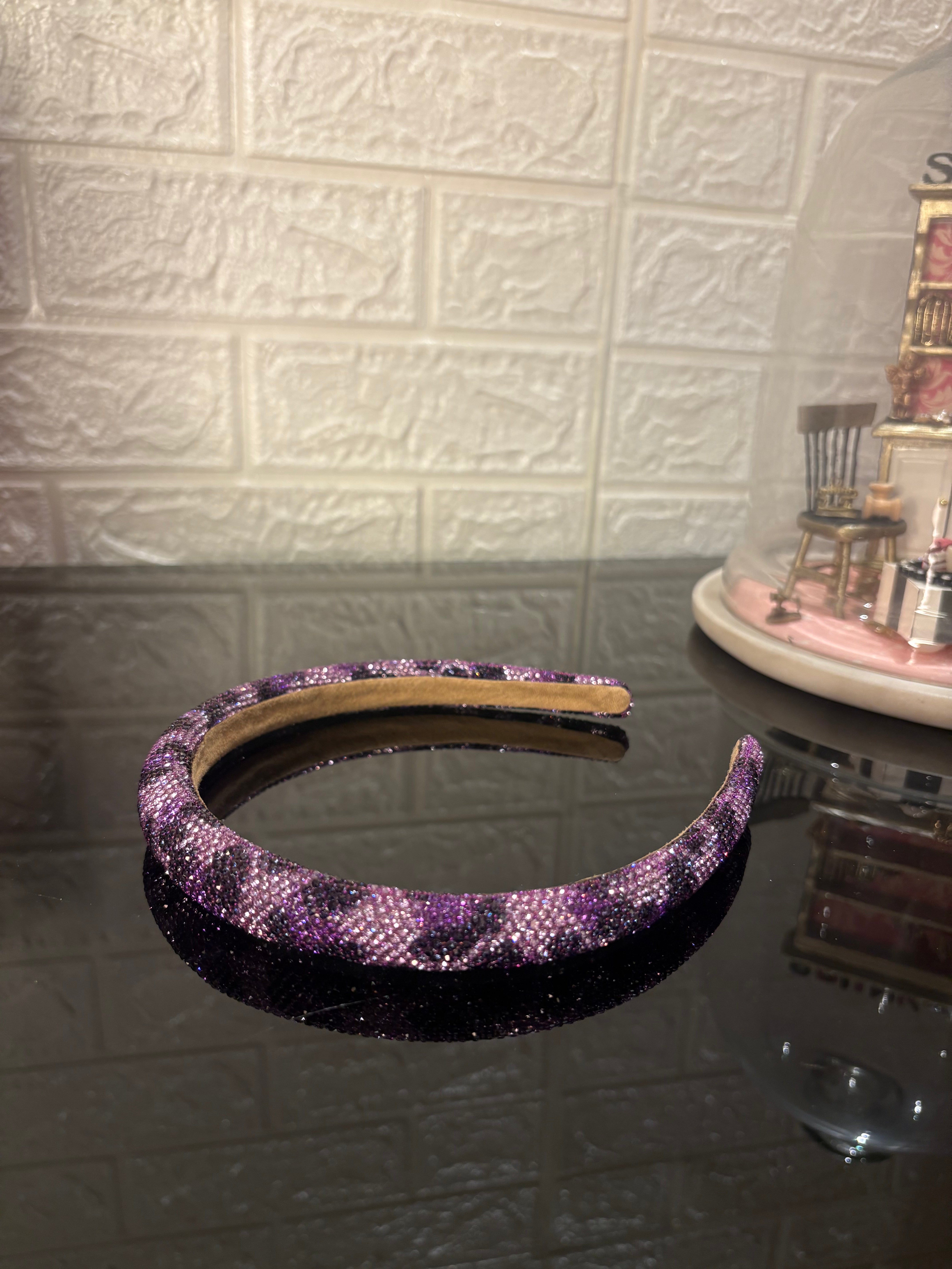 Purple Rhinestone Studded Hairband