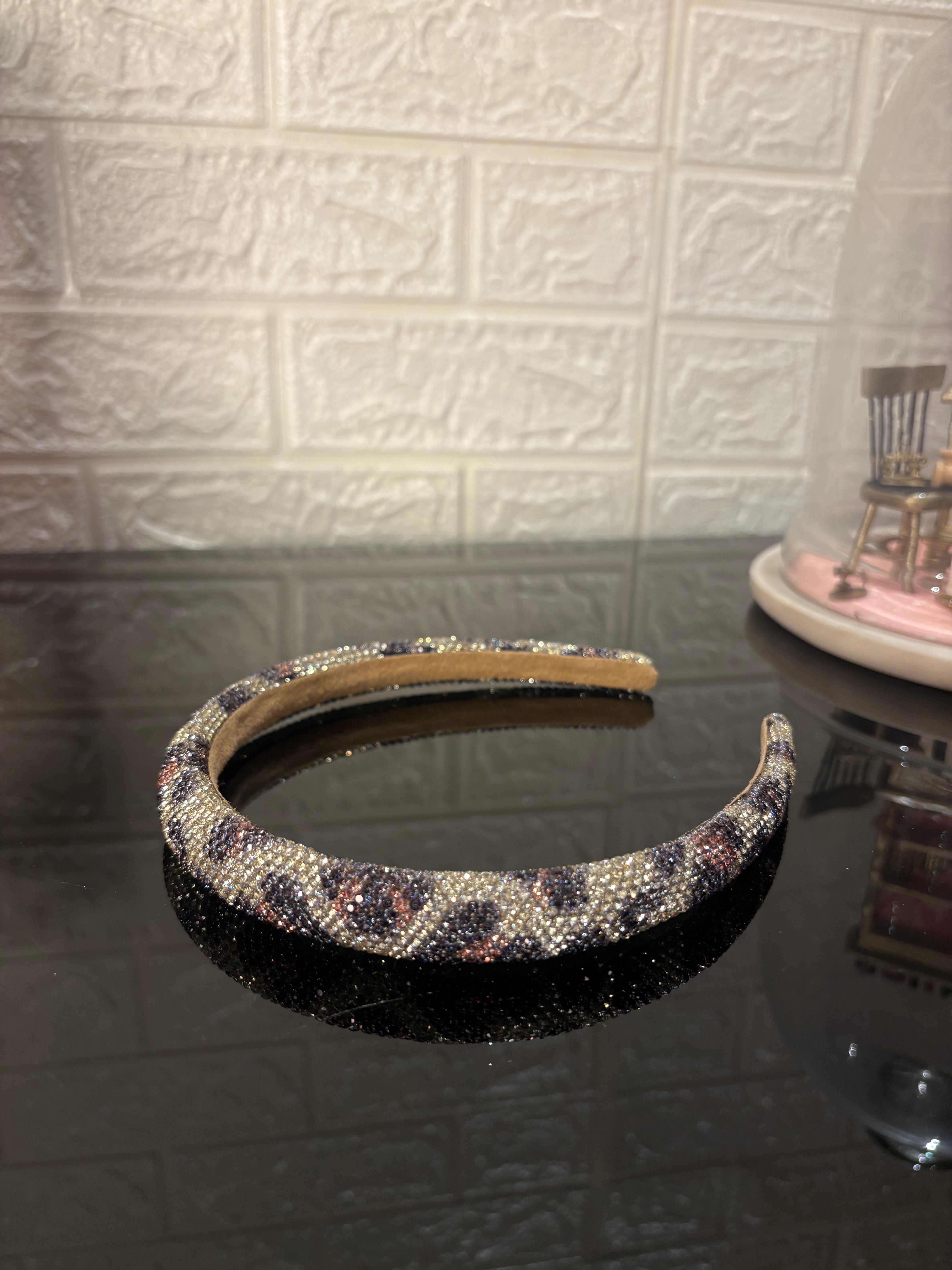 Coffee Rhinestone Studded Hairband