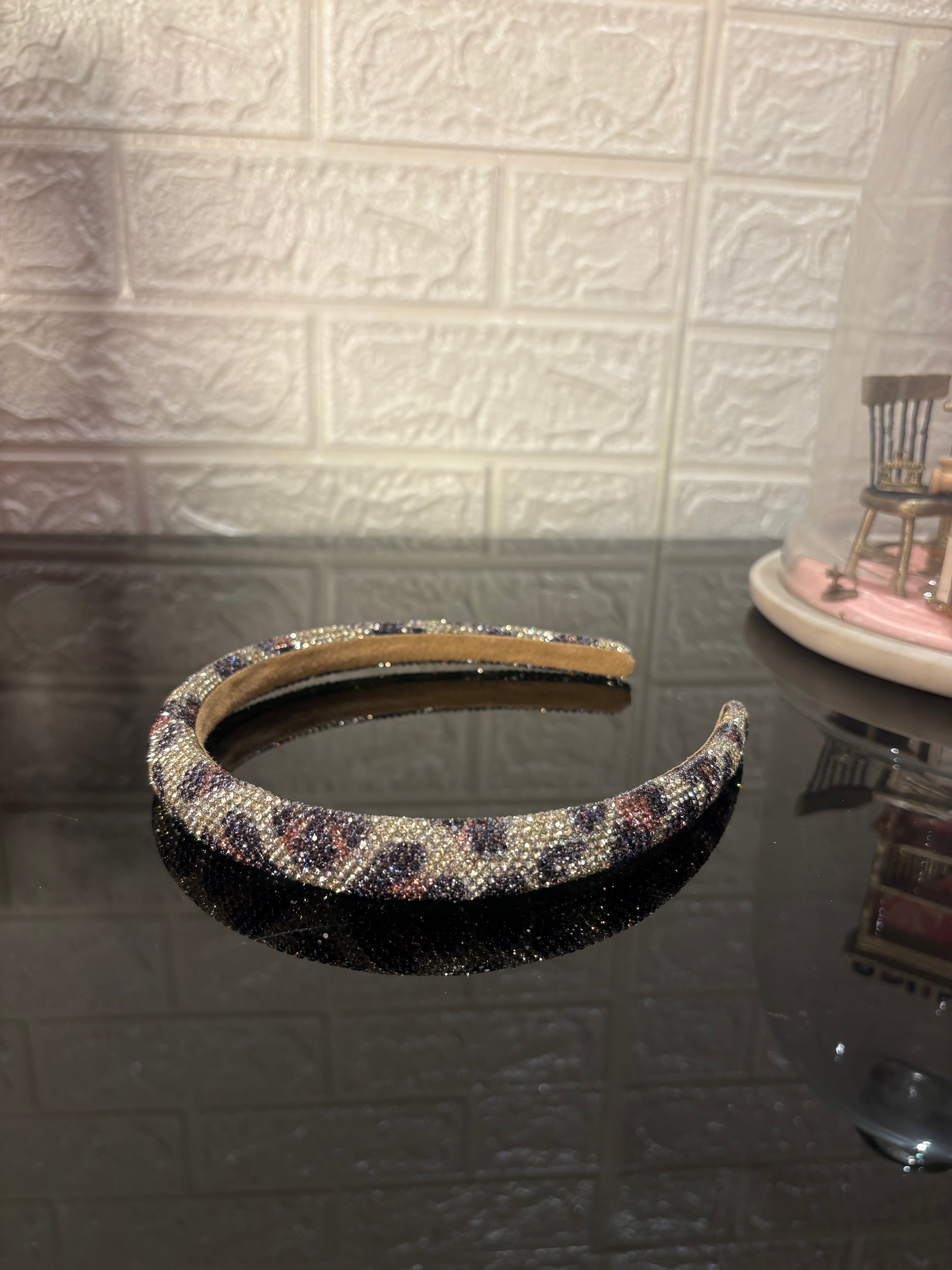 Coffee Rhinestone Studded Hairband