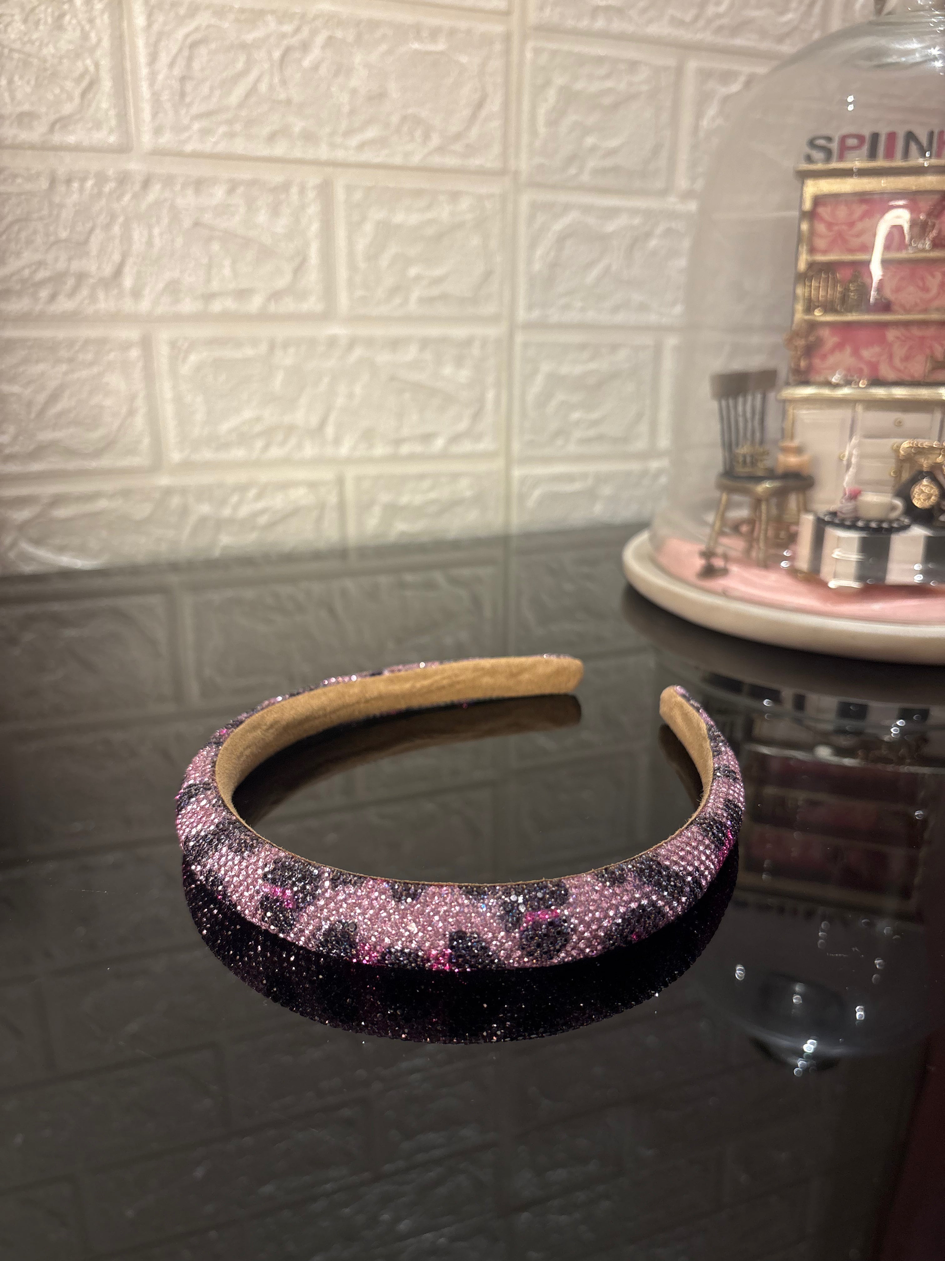 Fuschia Rhinestone Studded Hairband