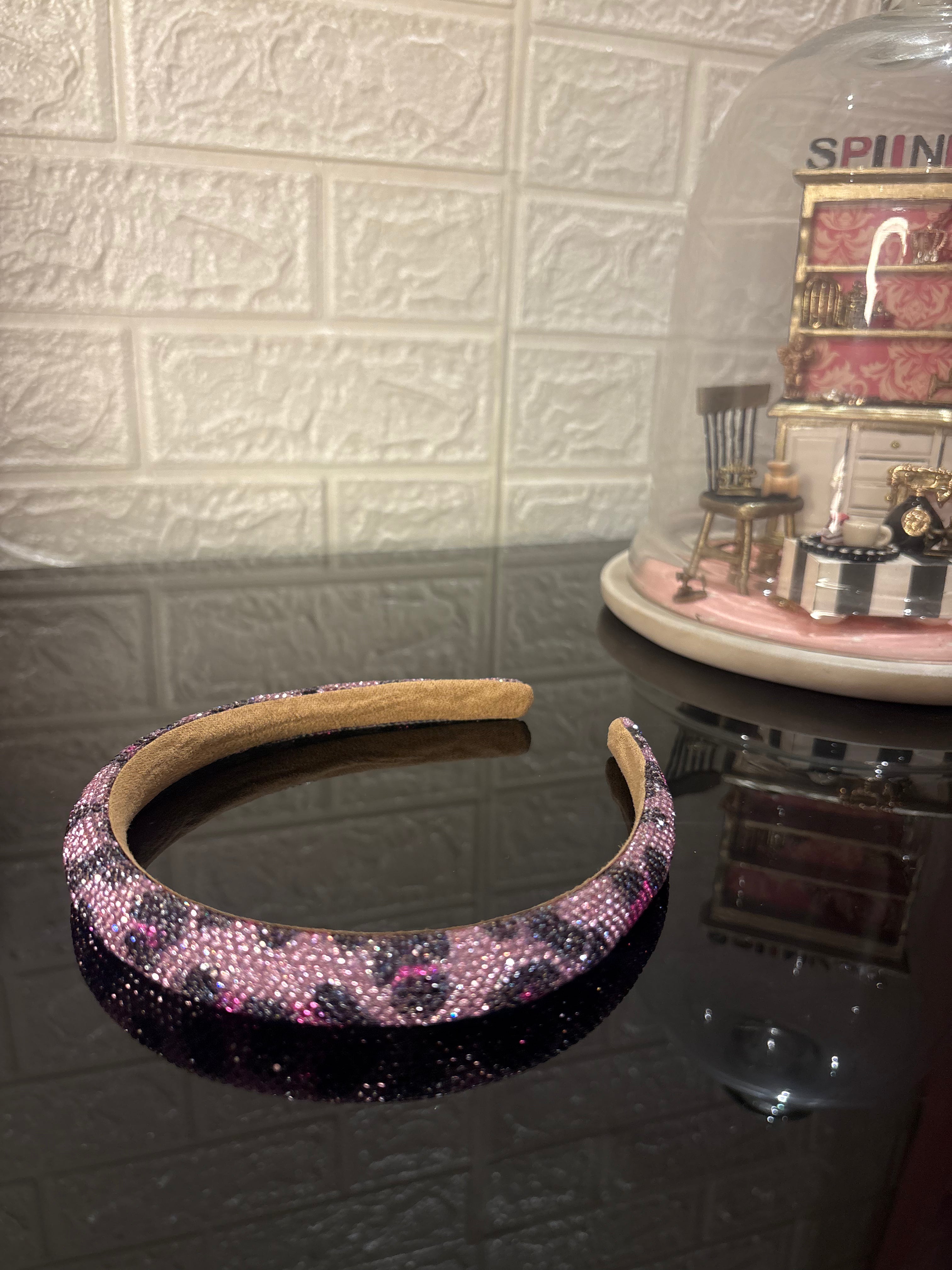 Fuschia Rhinestone Studded Hairband