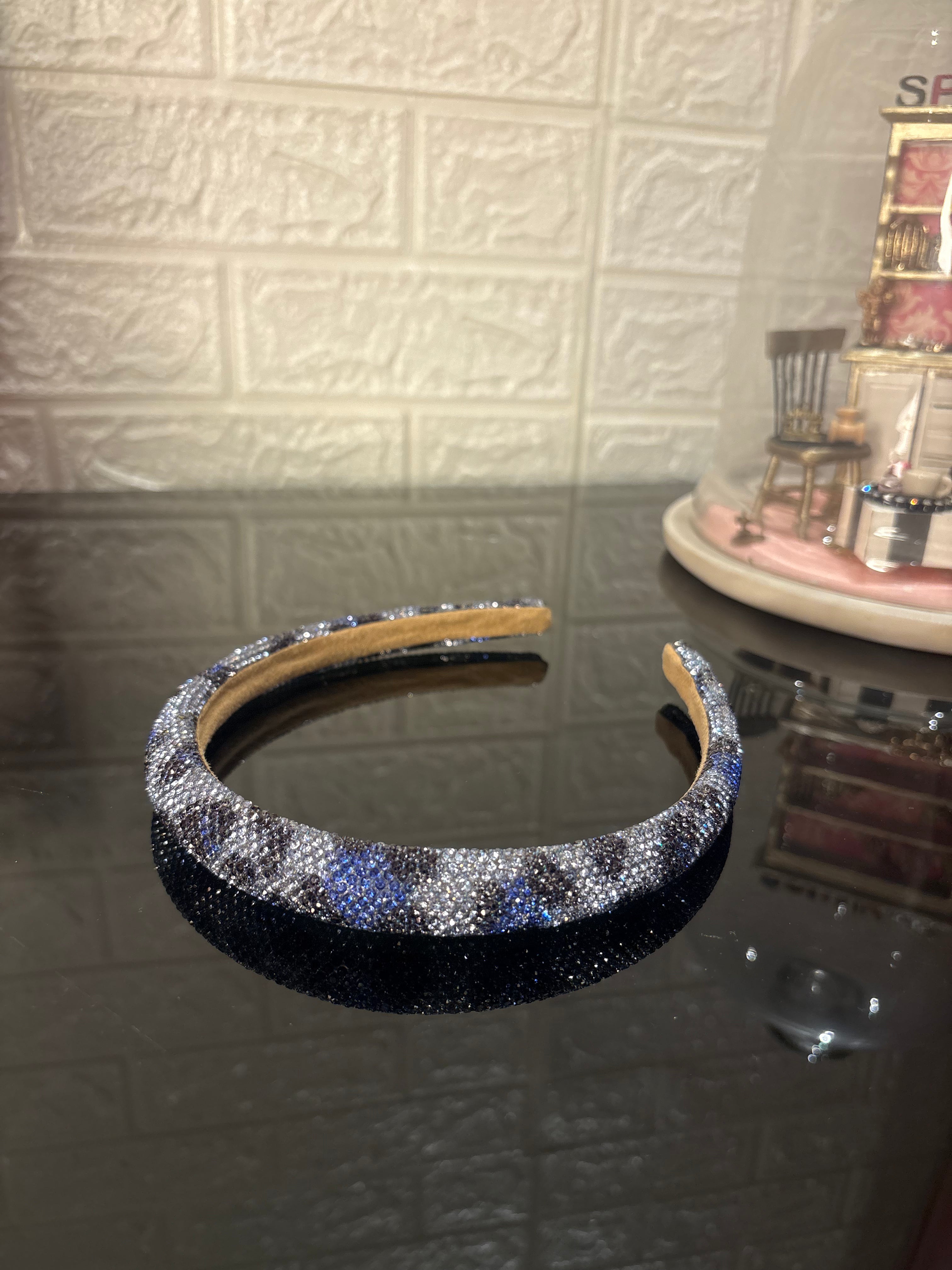 Blue Rhinestone Studded Hairband