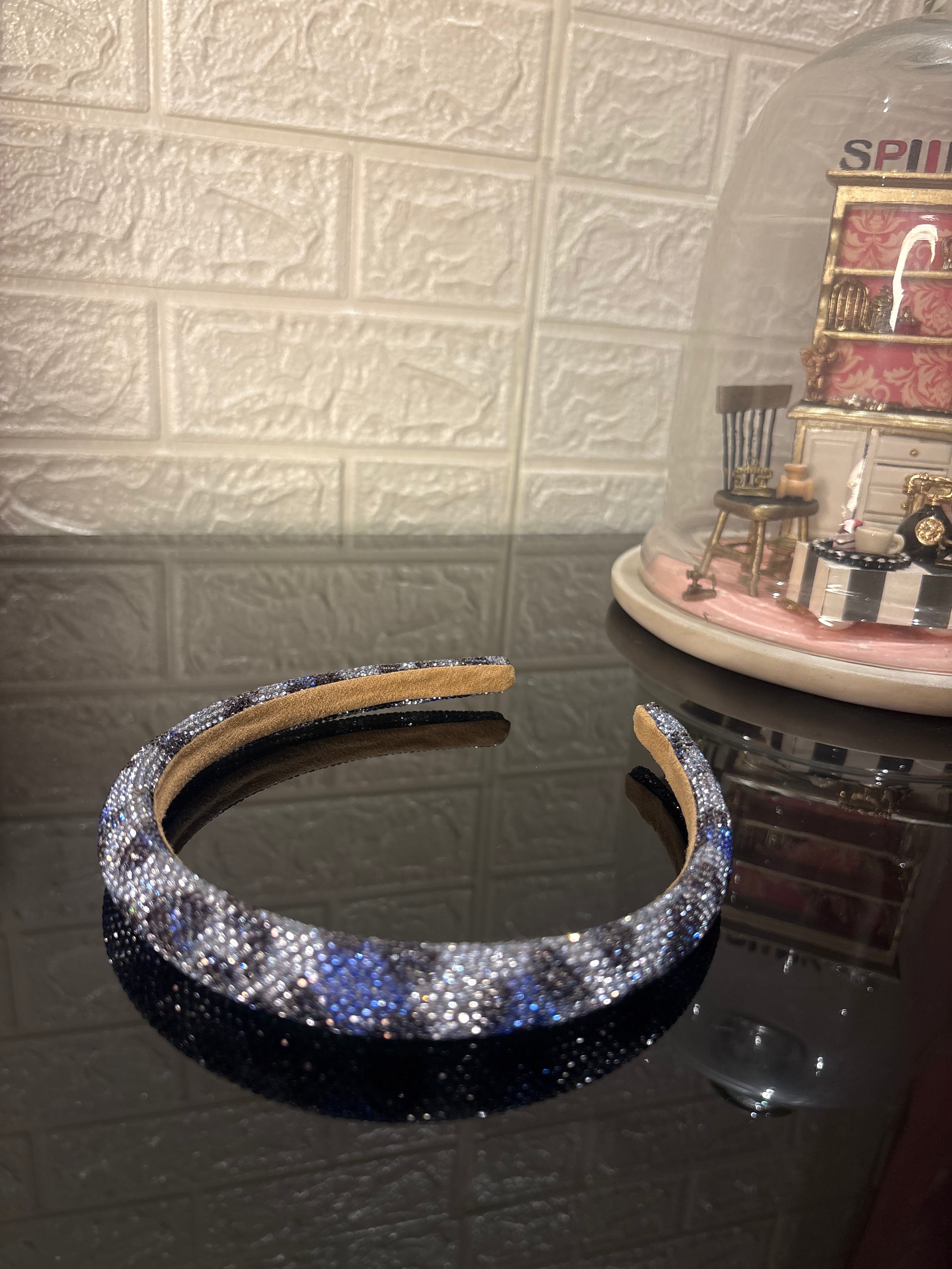 Blue Rhinestone Studded Hairband