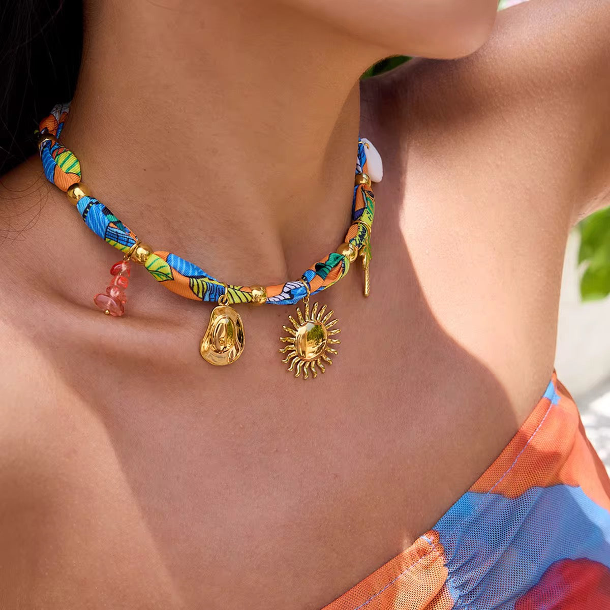 Golden Palm Paradise Necklace