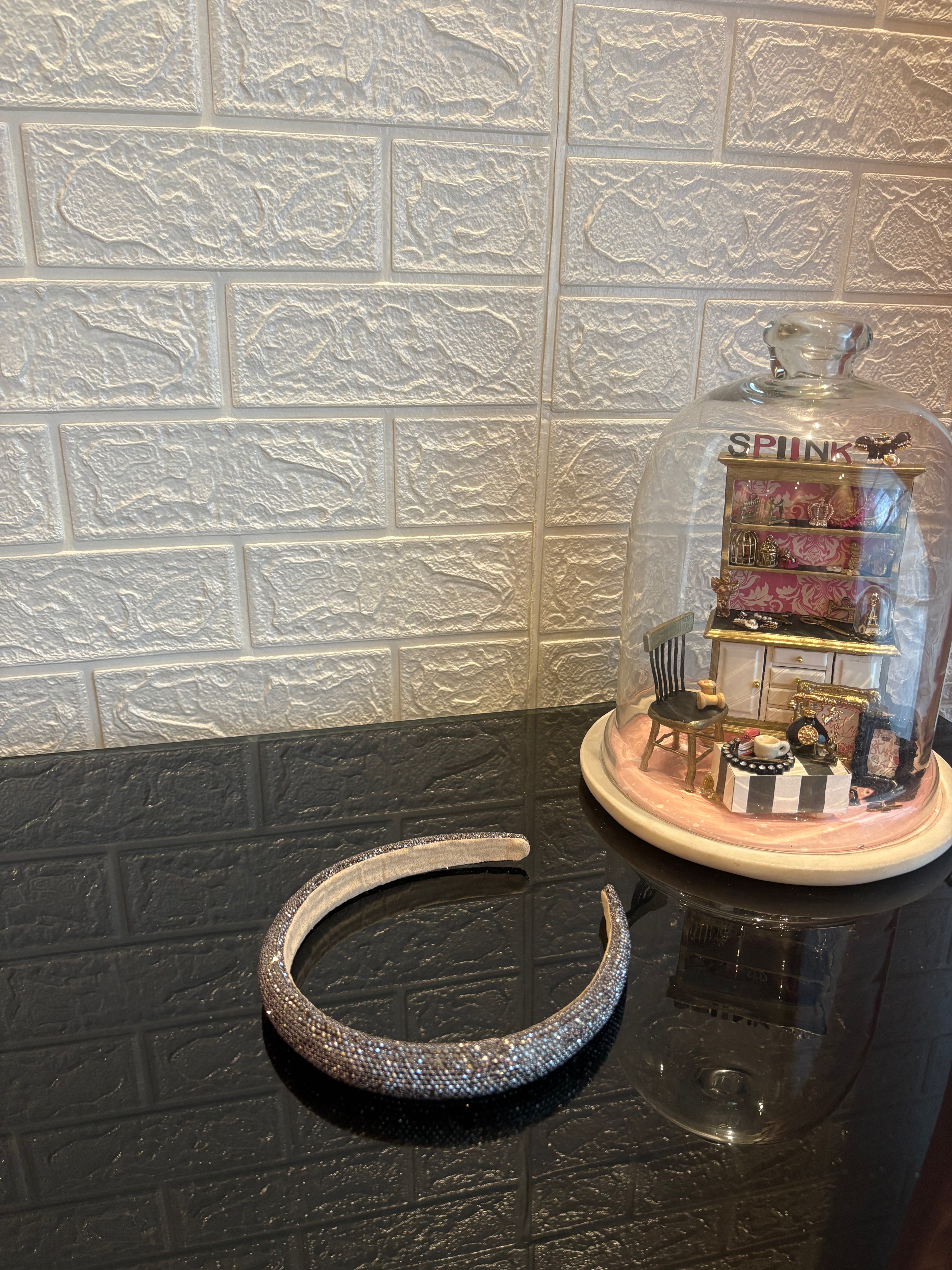 Grey Rhinestone Hairband