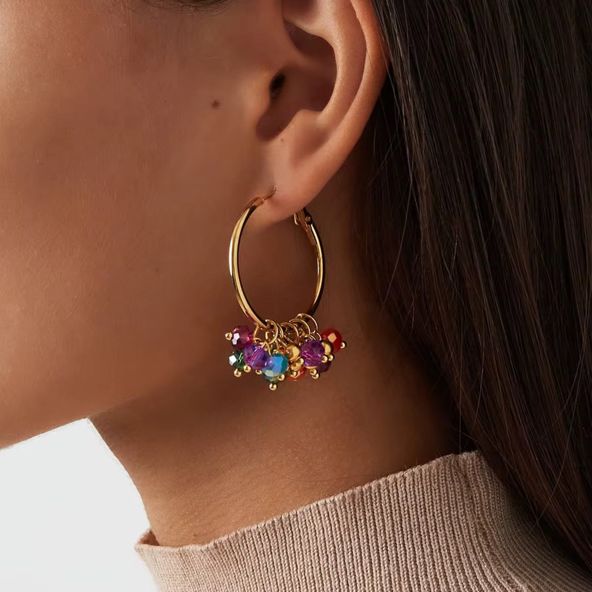 Fiesta Gem Hoops