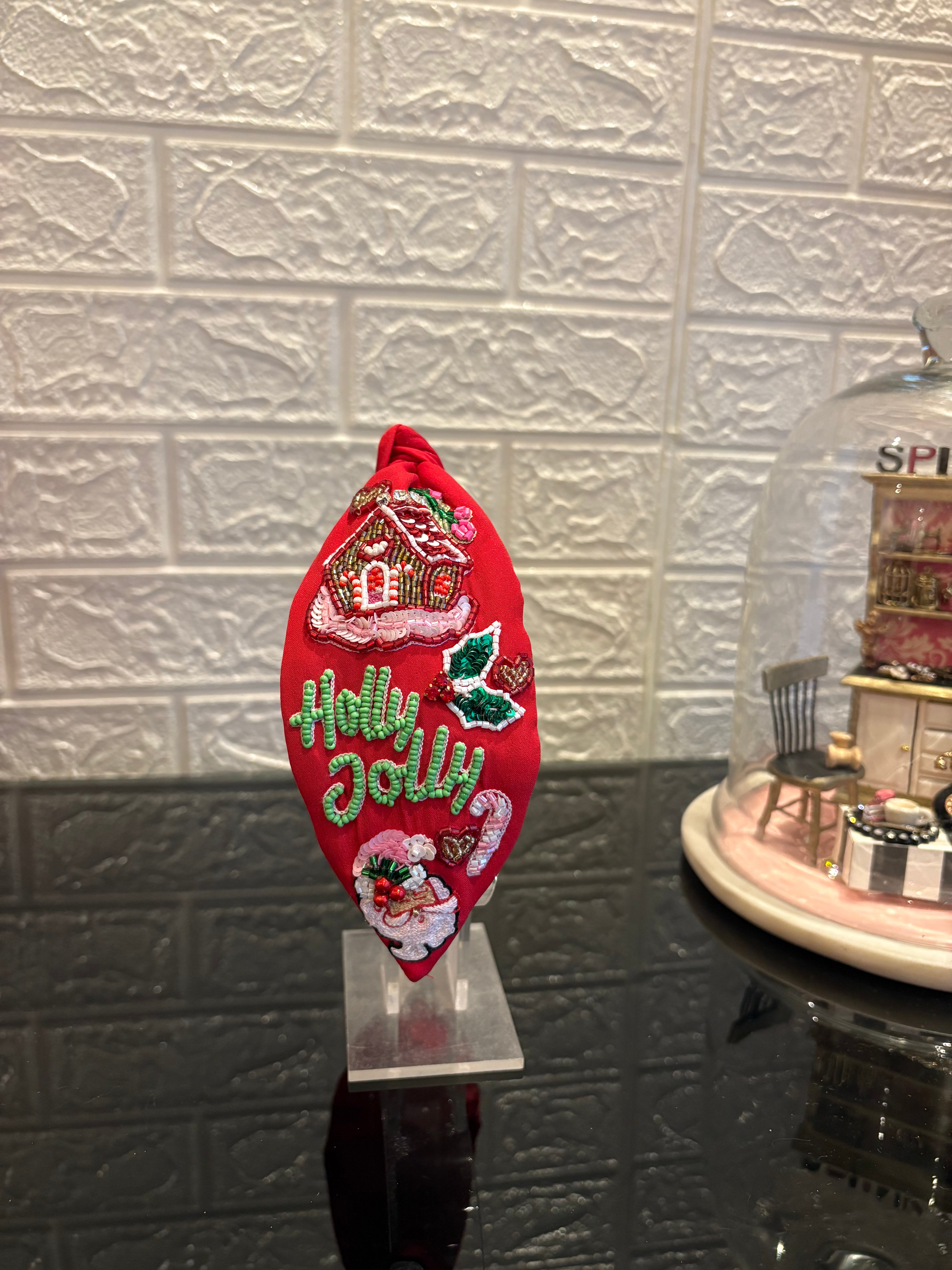 Holly Jolly Red Turban Hairband