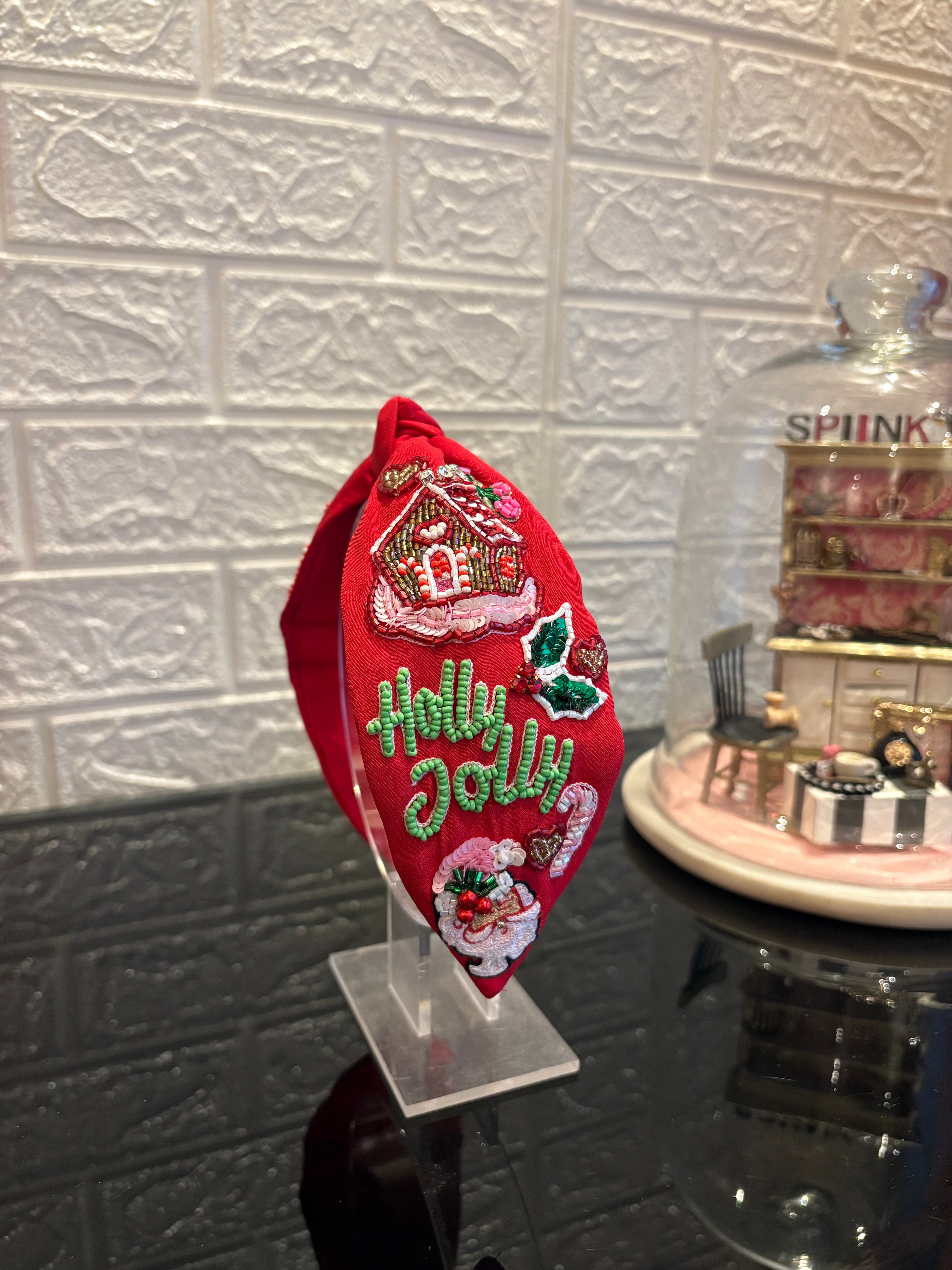 Holly Jolly Red Turban Hairband