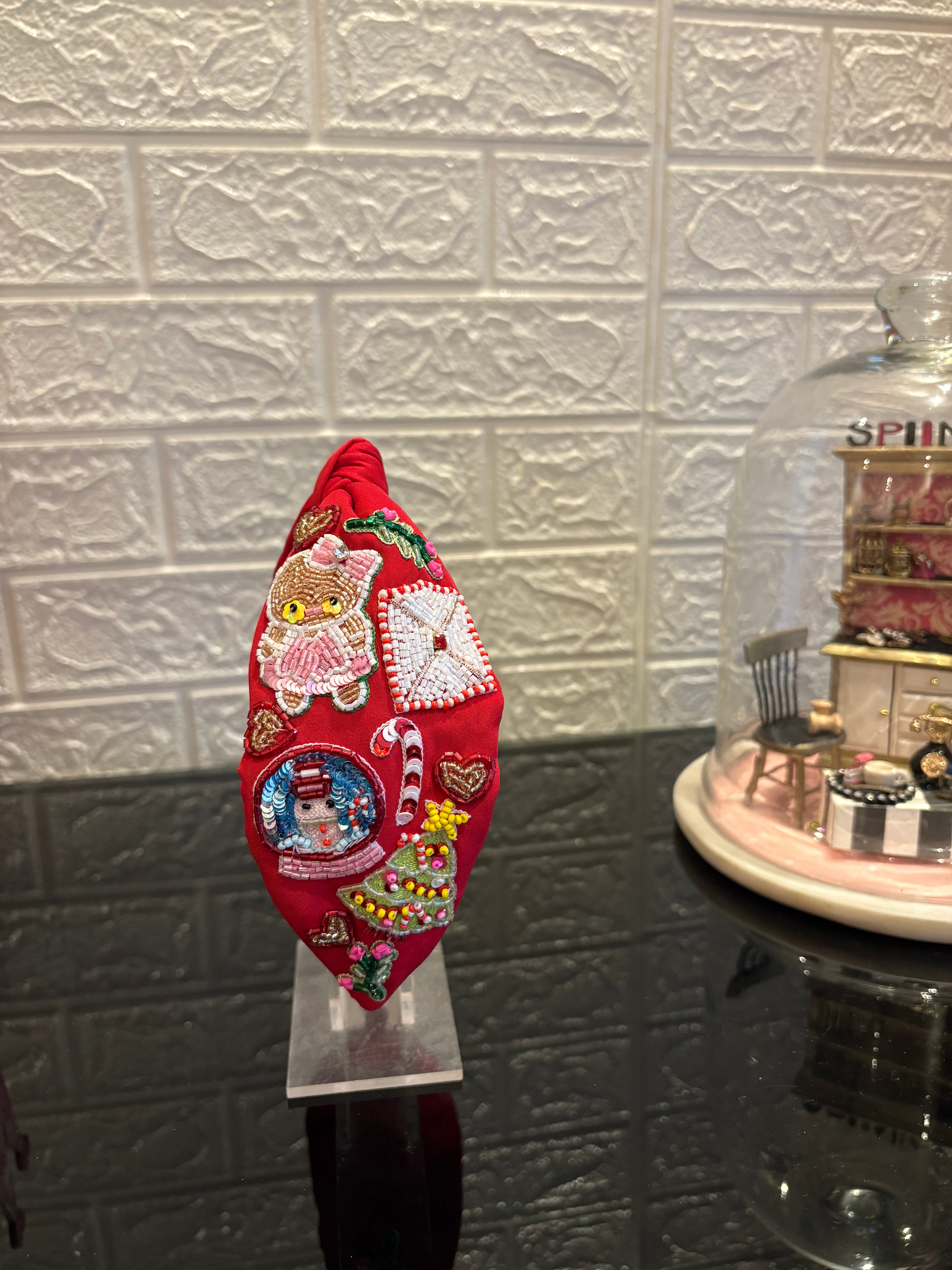 Holly Jolly Red Turban Hairband