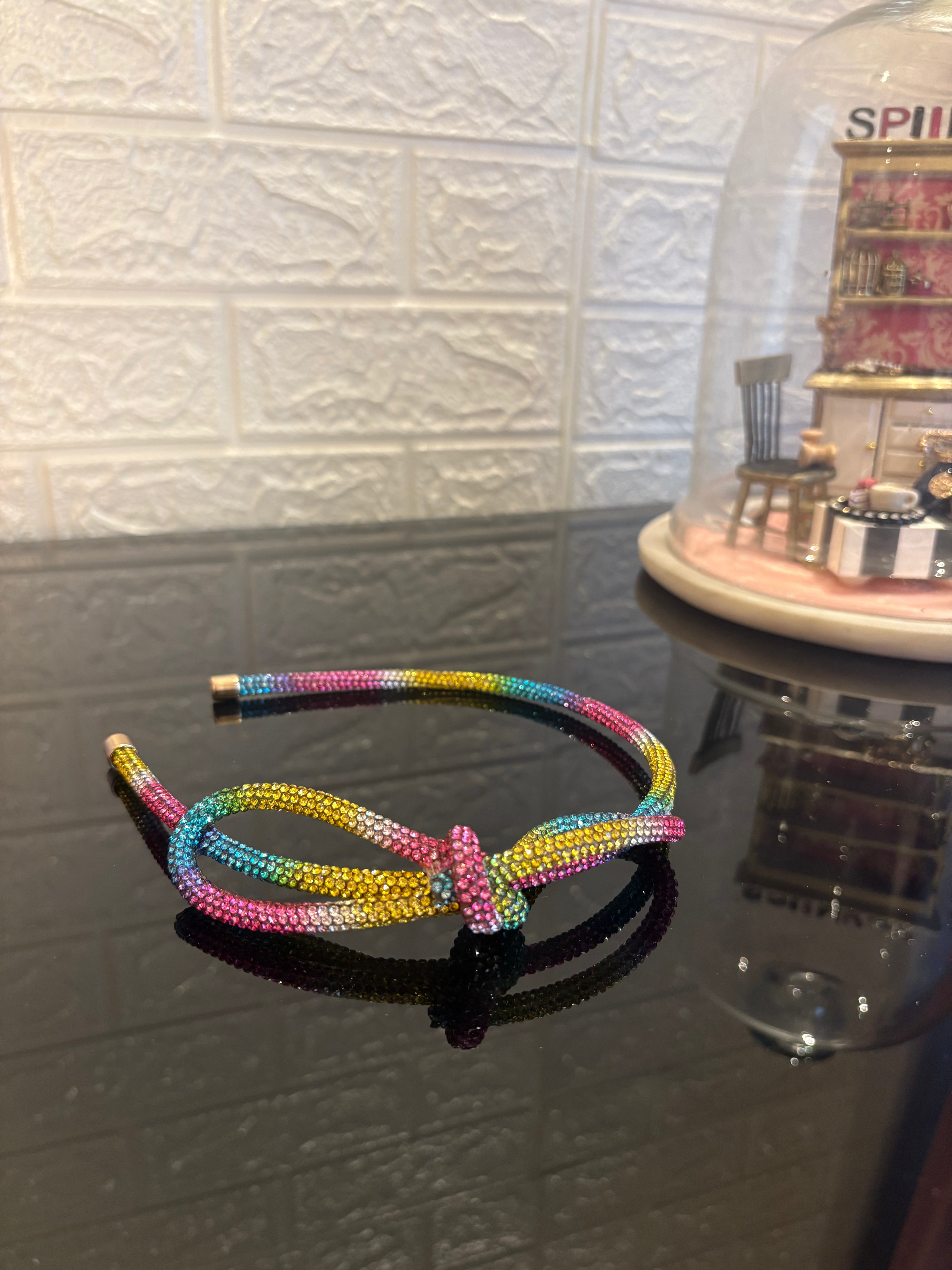 Rainbow Crystal Knot Hairband