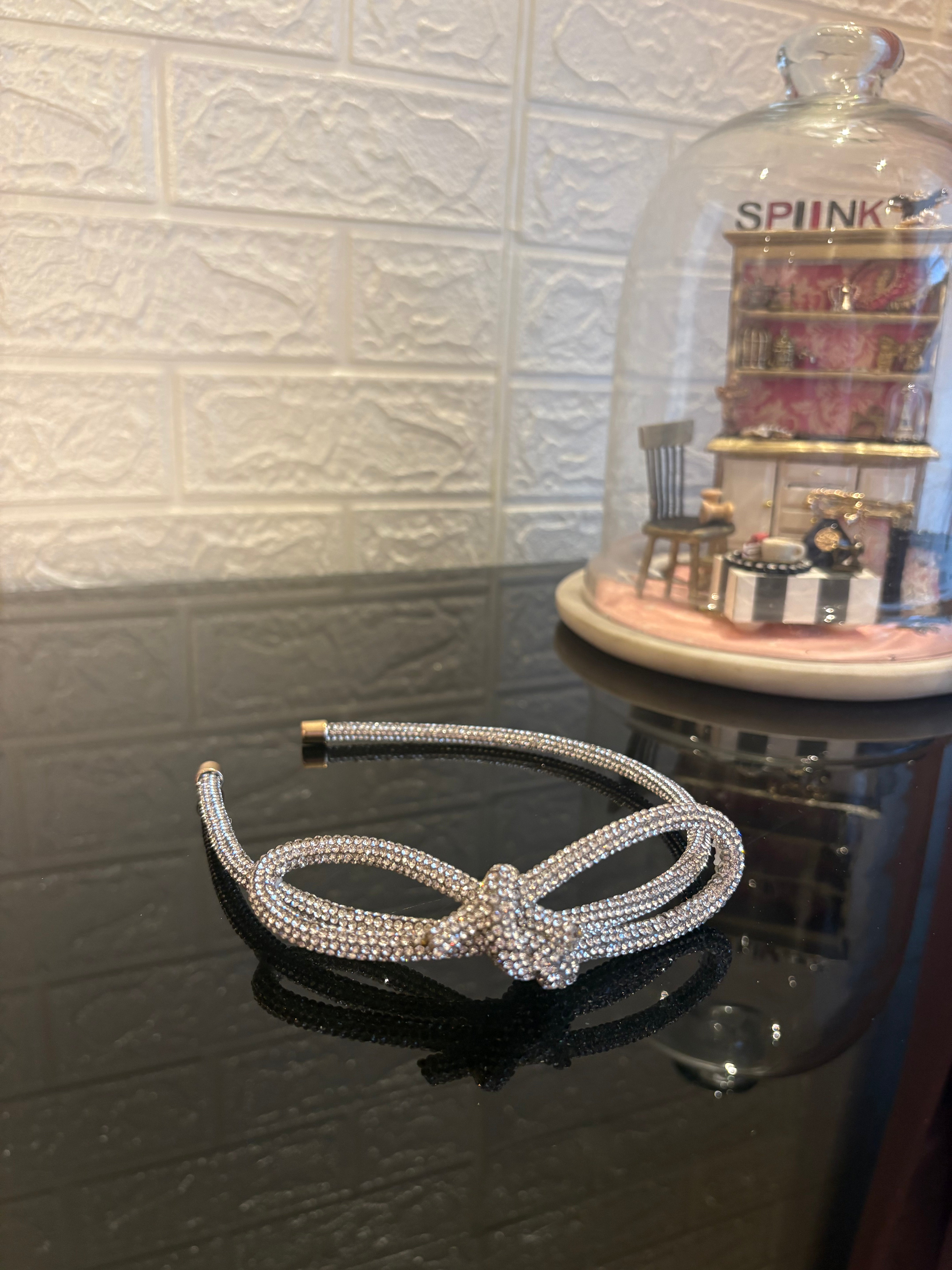 Silver Crystal Knot Hairband