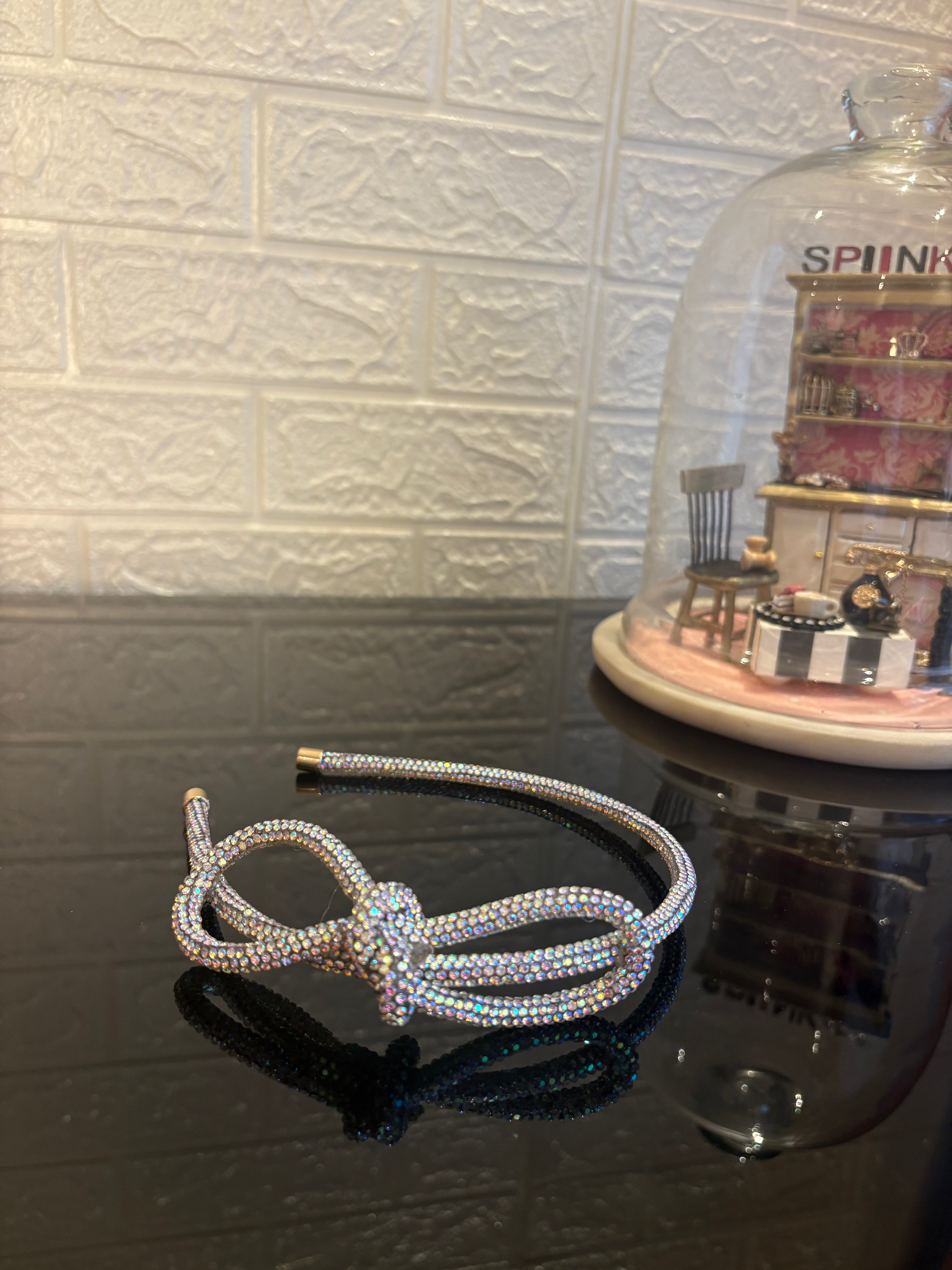 Silver Crystal Knot Hairband