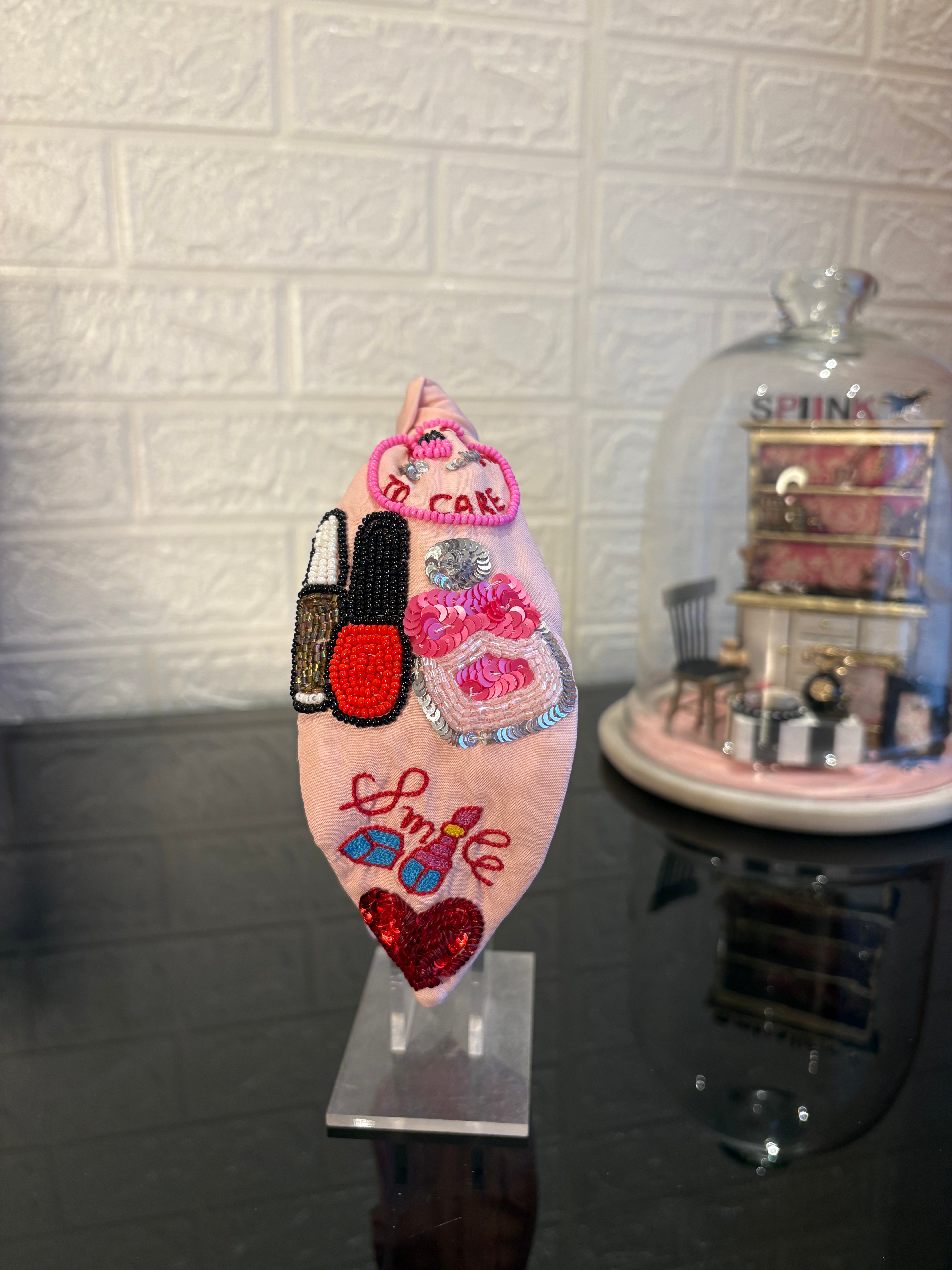 Makeup Initial Peach Turban Hairband