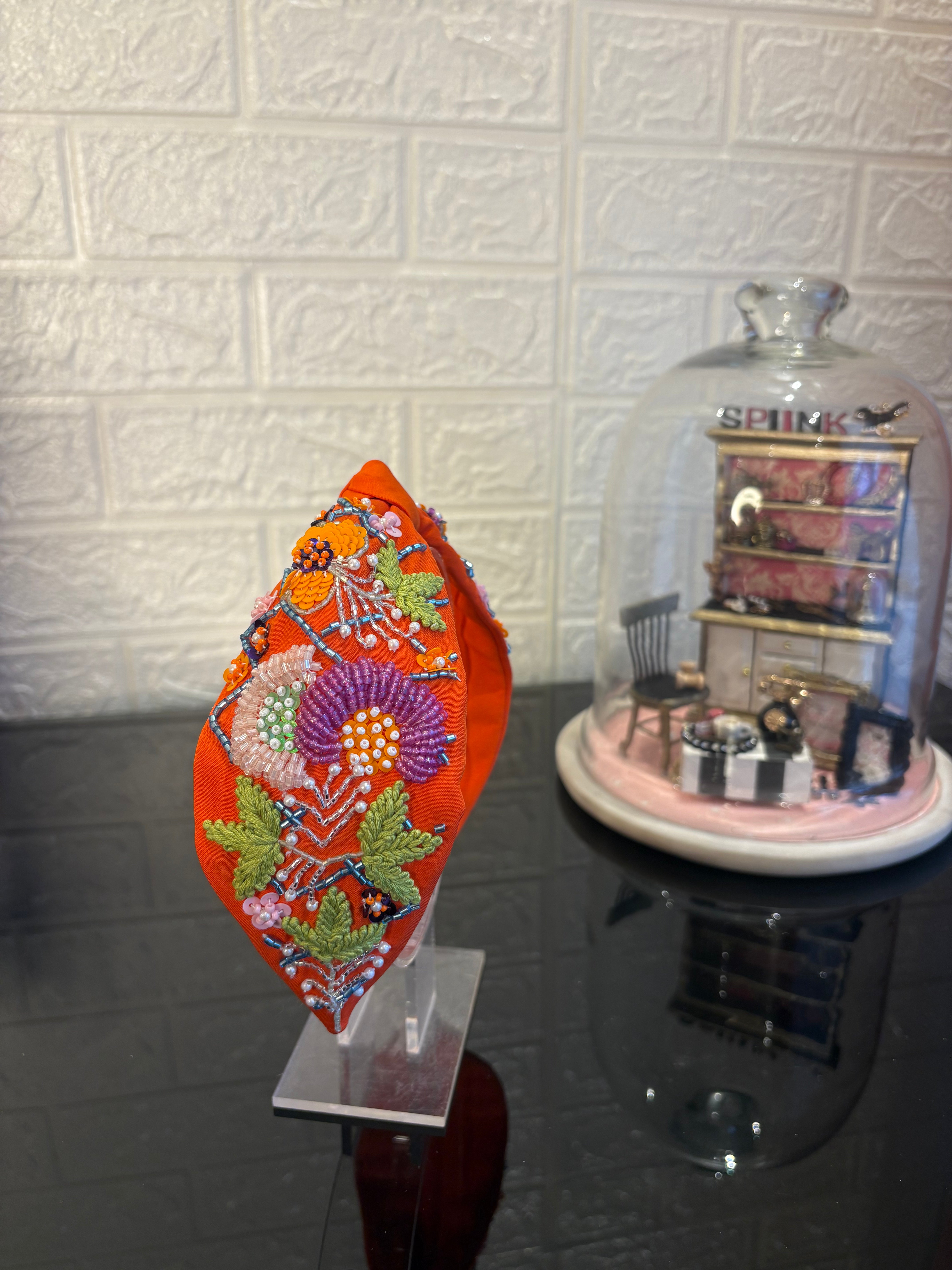 Orange Garden Glory Turban Hairband