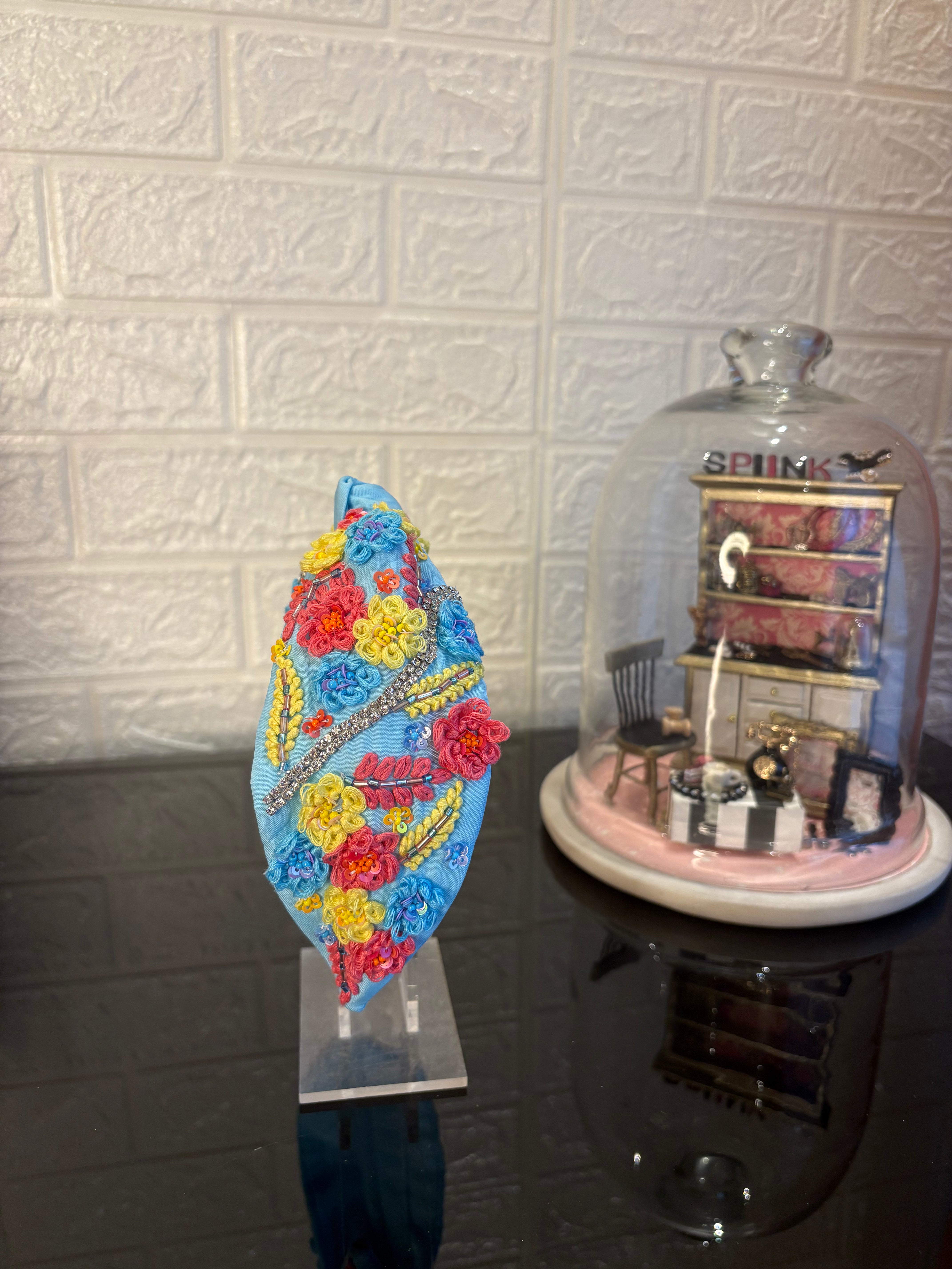 Spring Blue Party Turban Hairband