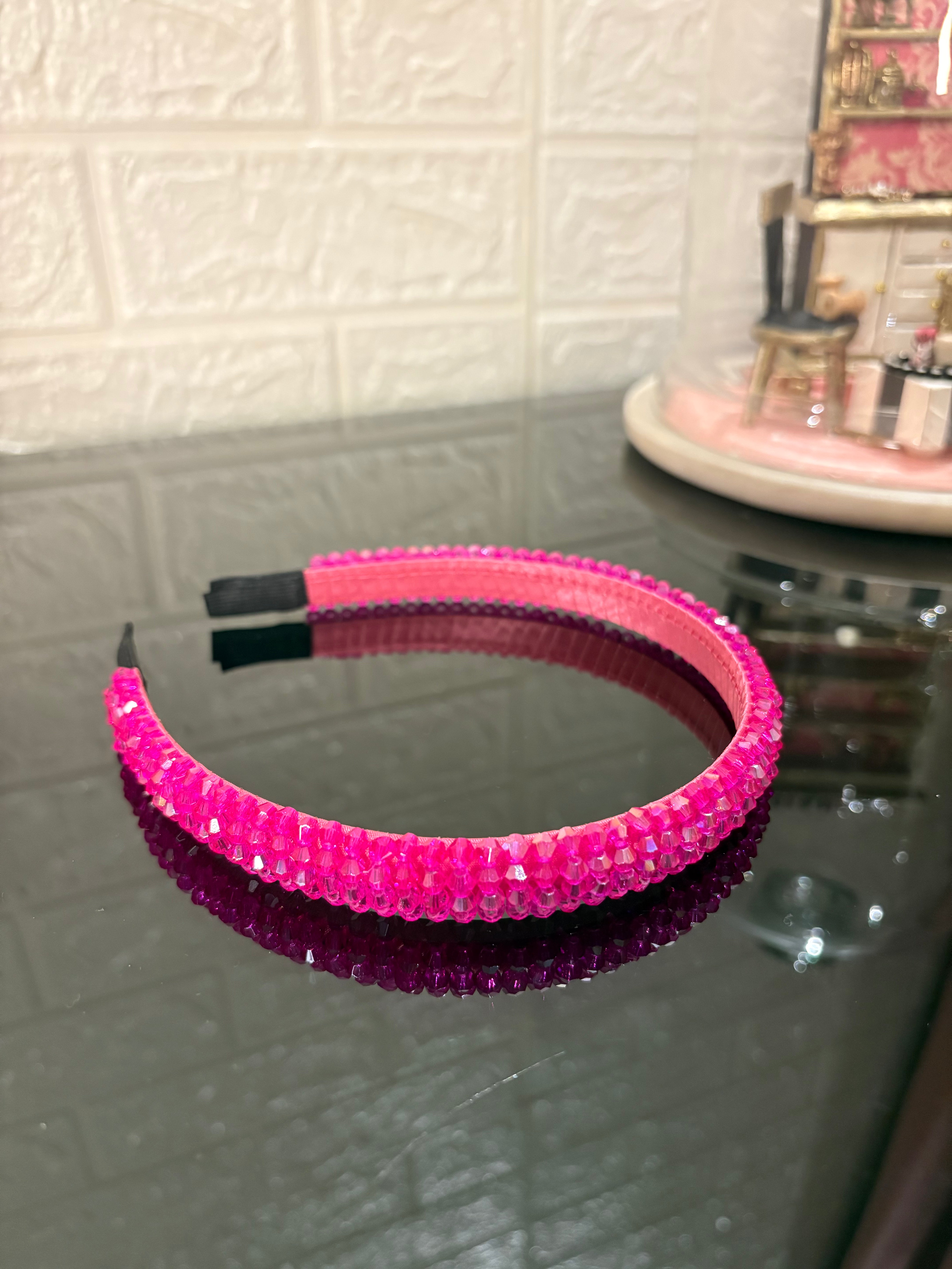 Hot Pink Beaded Hairband